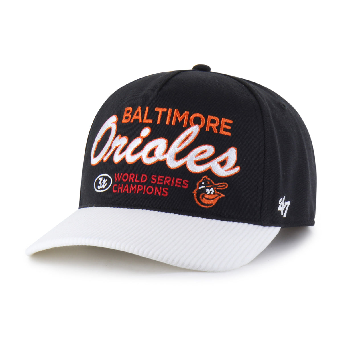BALTIMORE ORIOLES COOPERSTOWN WORLD SERIES MULTI TIME '47 HITCH RF RELAXED FIT