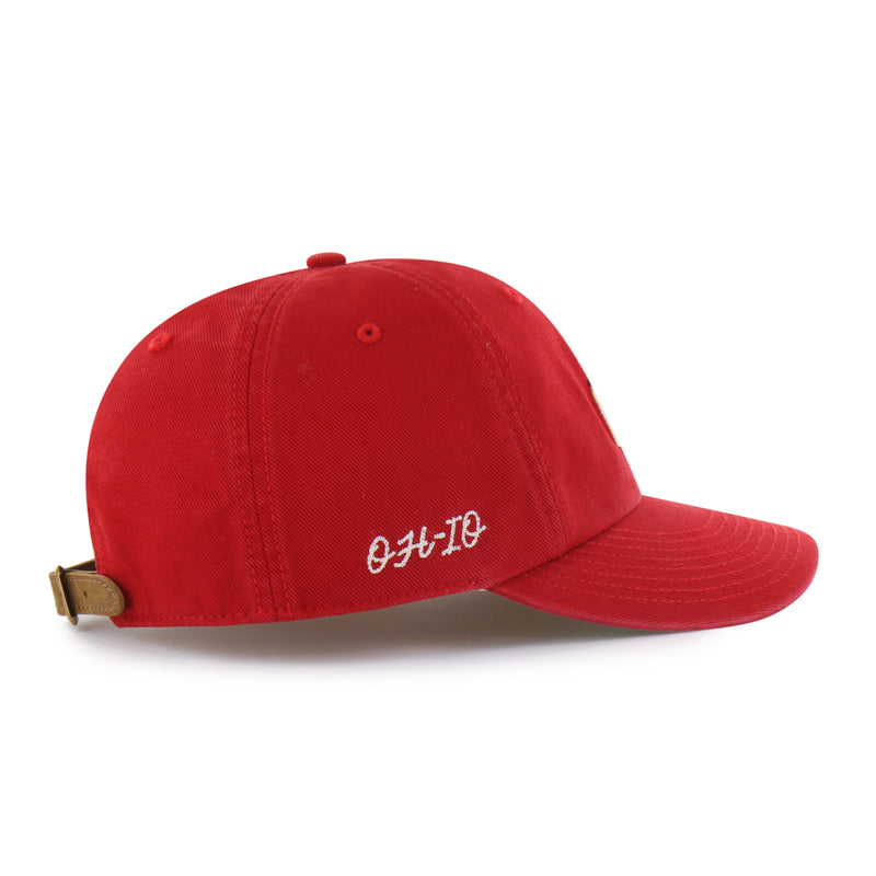 OHIO STATE BUCKEYES CHAIN SIDE STITCH '47 CLEAN UP ROUND VISOR