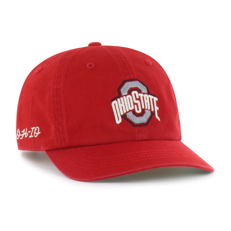 OHIO STATE BUCKEYES CHAIN SIDE STITCH '47 CLEAN UP SHORT VISOR