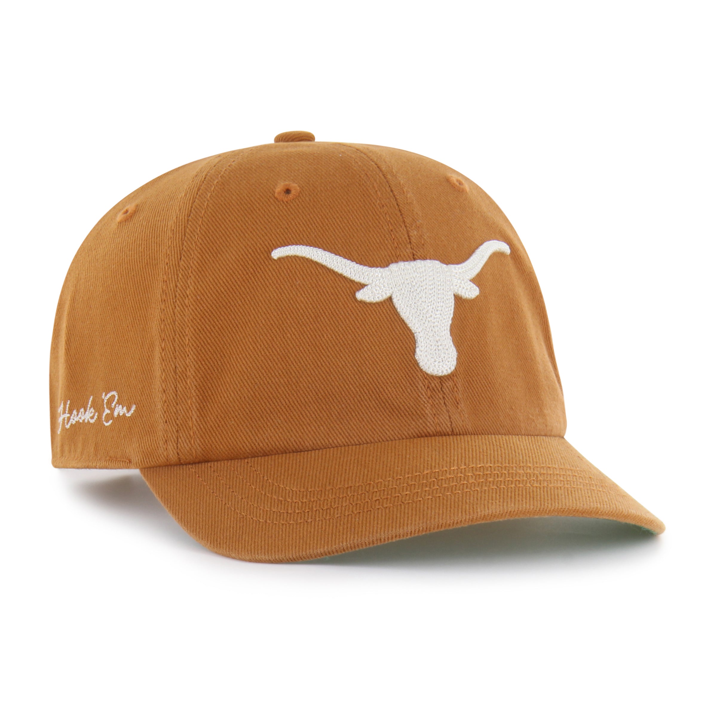TEXAS LONGHORNS CHAIN SIDE STITCH '47 CLEAN UP SHORT VISOR - Burnt