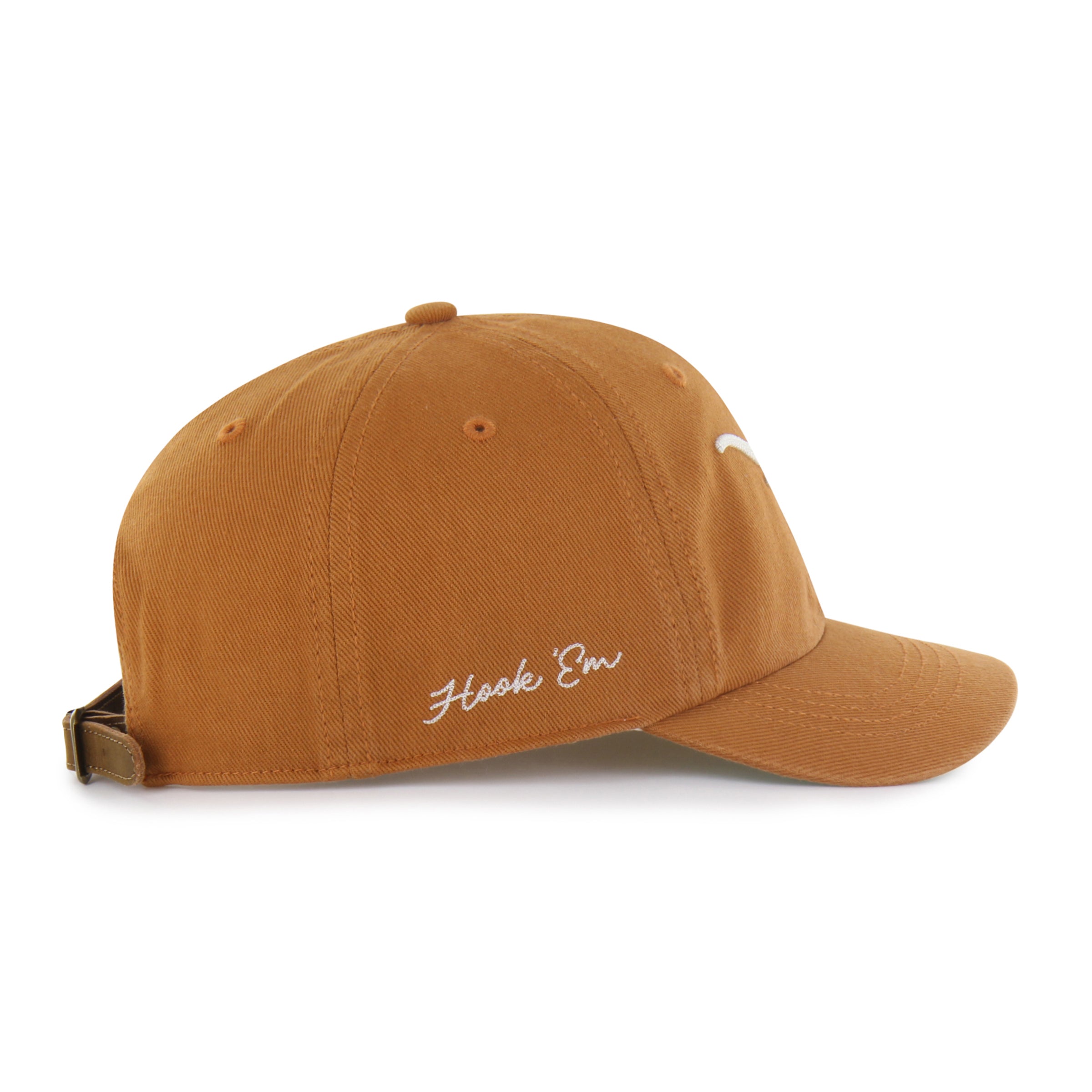TEXAS LONGHORNS CHAIN SIDE STITCH '47 CLEAN UP SHORT VISOR - Burnt