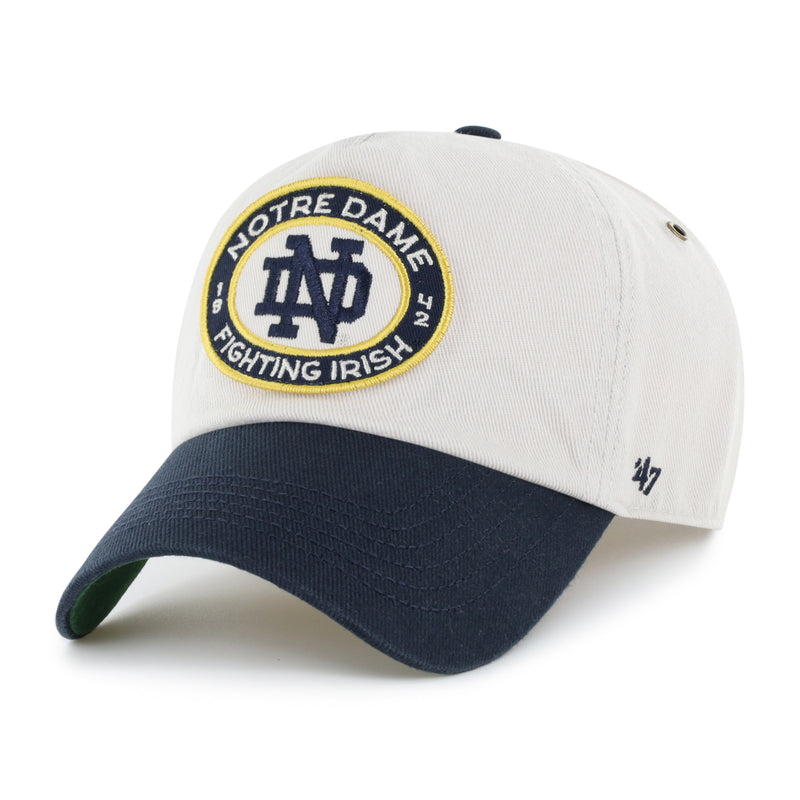NOTRE DAME FIGHTING IRISH OVAL STACK '47 CLEAN UP PINCH FRONT