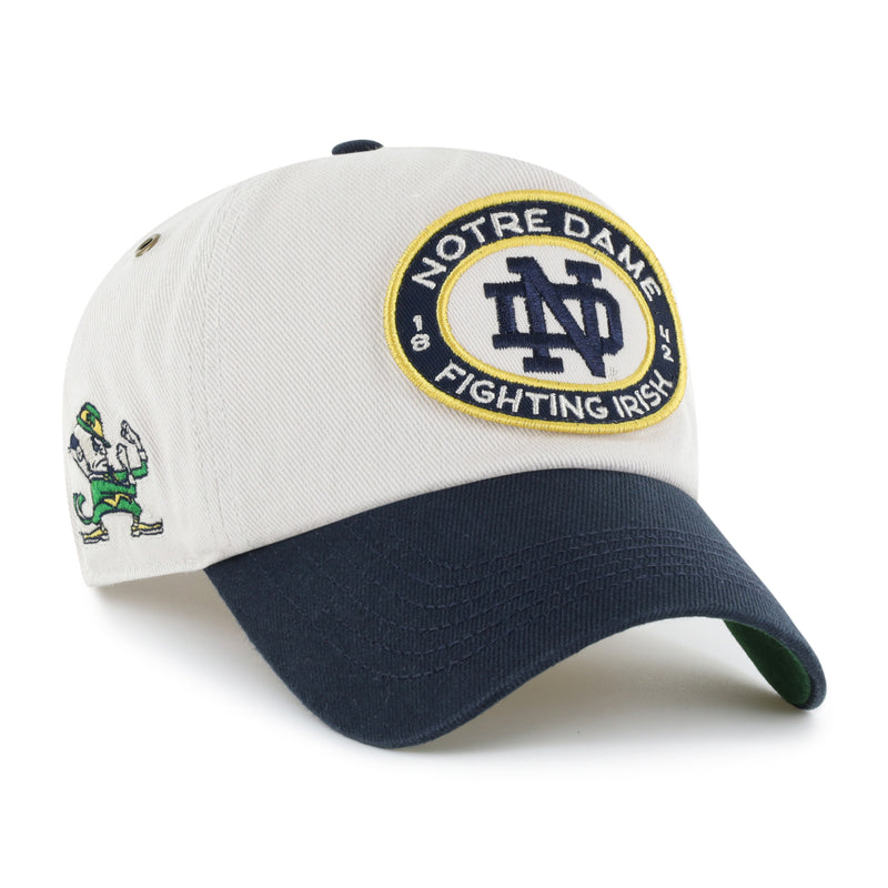 NOTRE DAME FIGHTING IRISH OVAL STACK '47 CLEAN UP PINCH FRONT