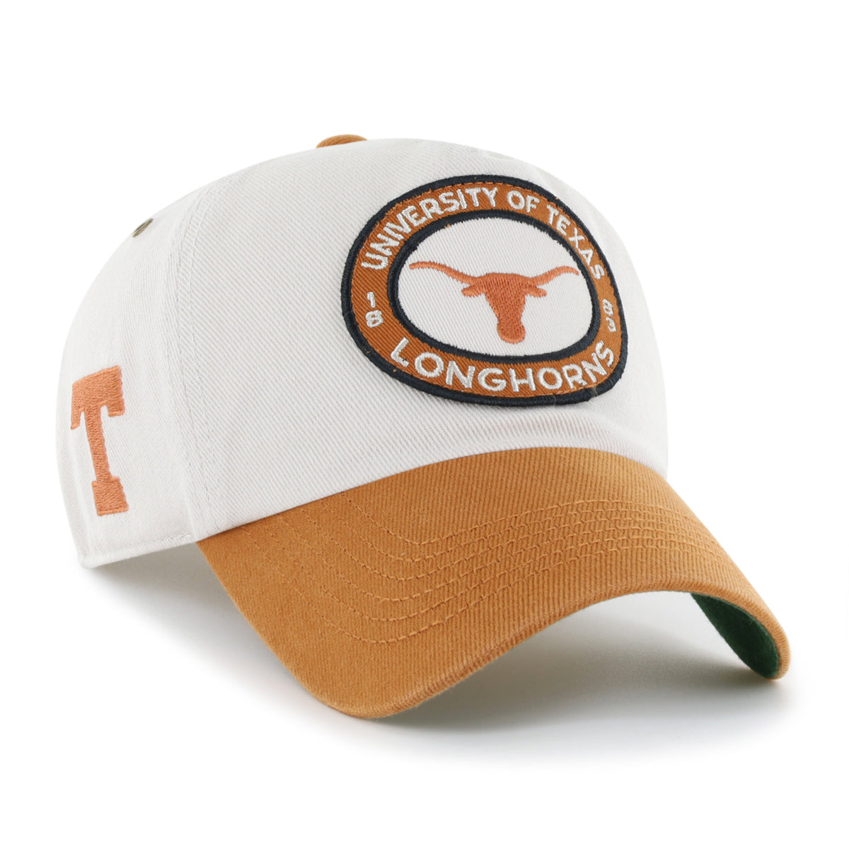 TEXAS LONGHORNS OVAL STACK '47 CLEAN UP PINCH FRONT