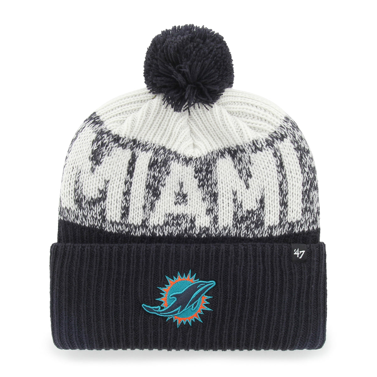 MIAMI DOLPHINS RIVALRY BONE CHILL '47 CUFF KNIT