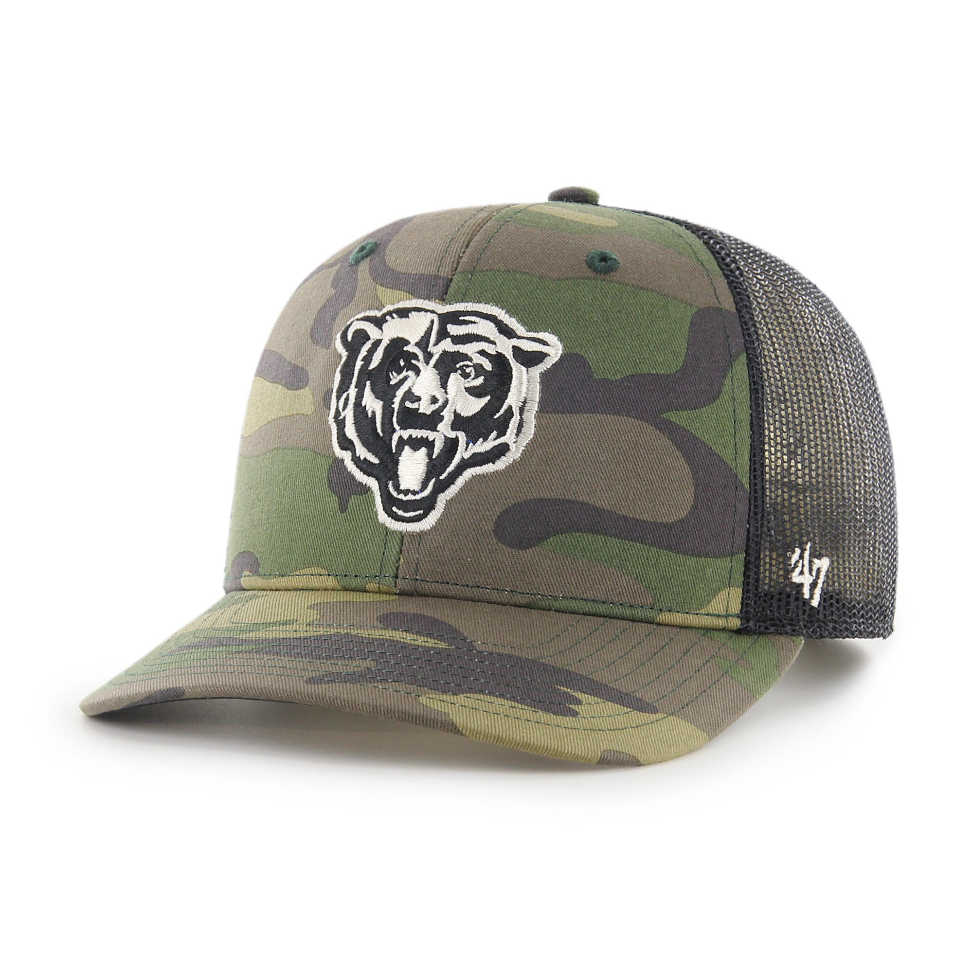 Chicago Bears Camo Strap '47 Trucker