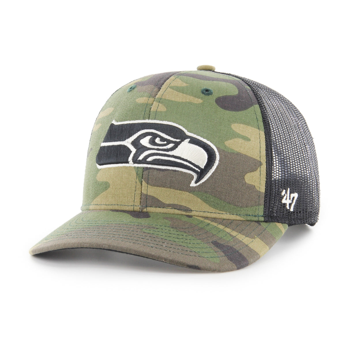 Seattle Seahawks Camo Strap '47 Trucker