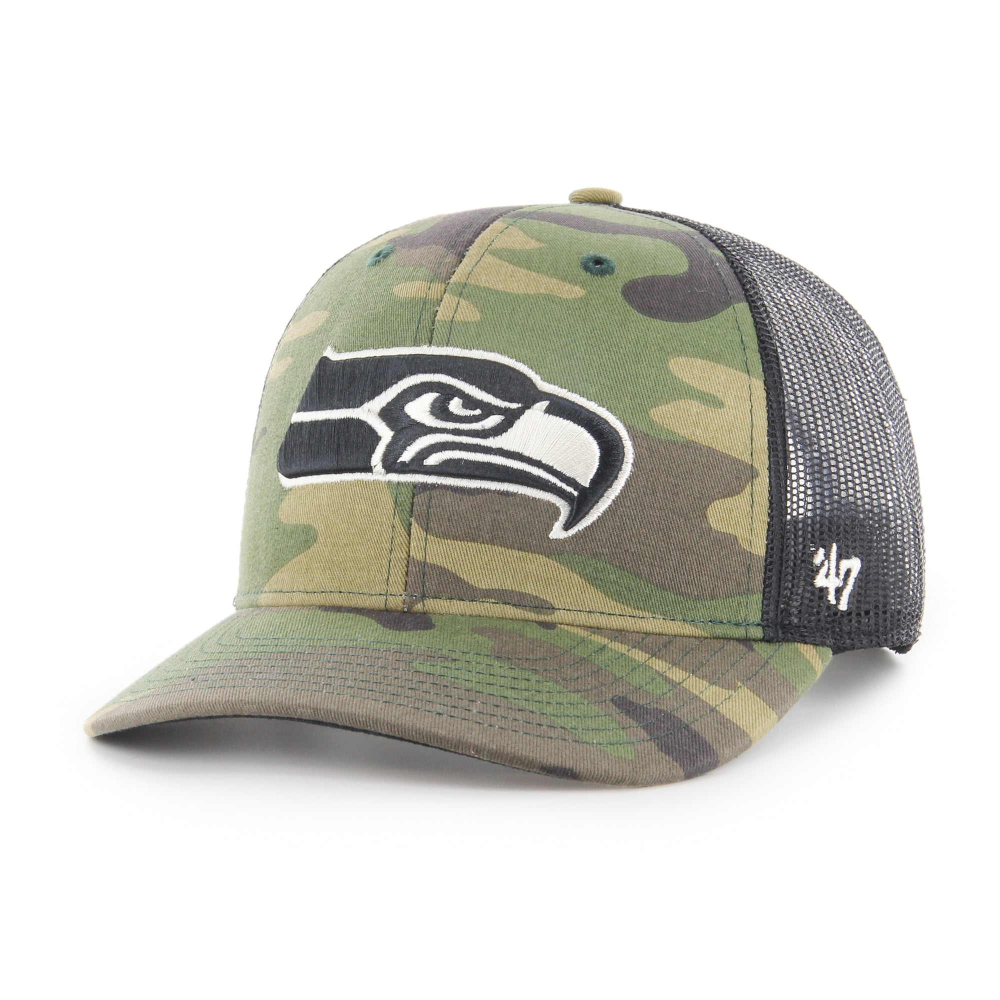 Seattle Seahawks Camo Strap '47 Trucker