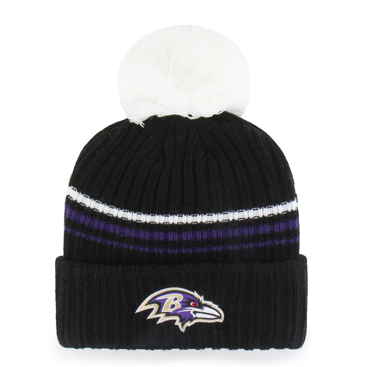 BALTIMORE RAVENS FUZZY SCRIPT '47 WOMEN'S CUFF KNIT