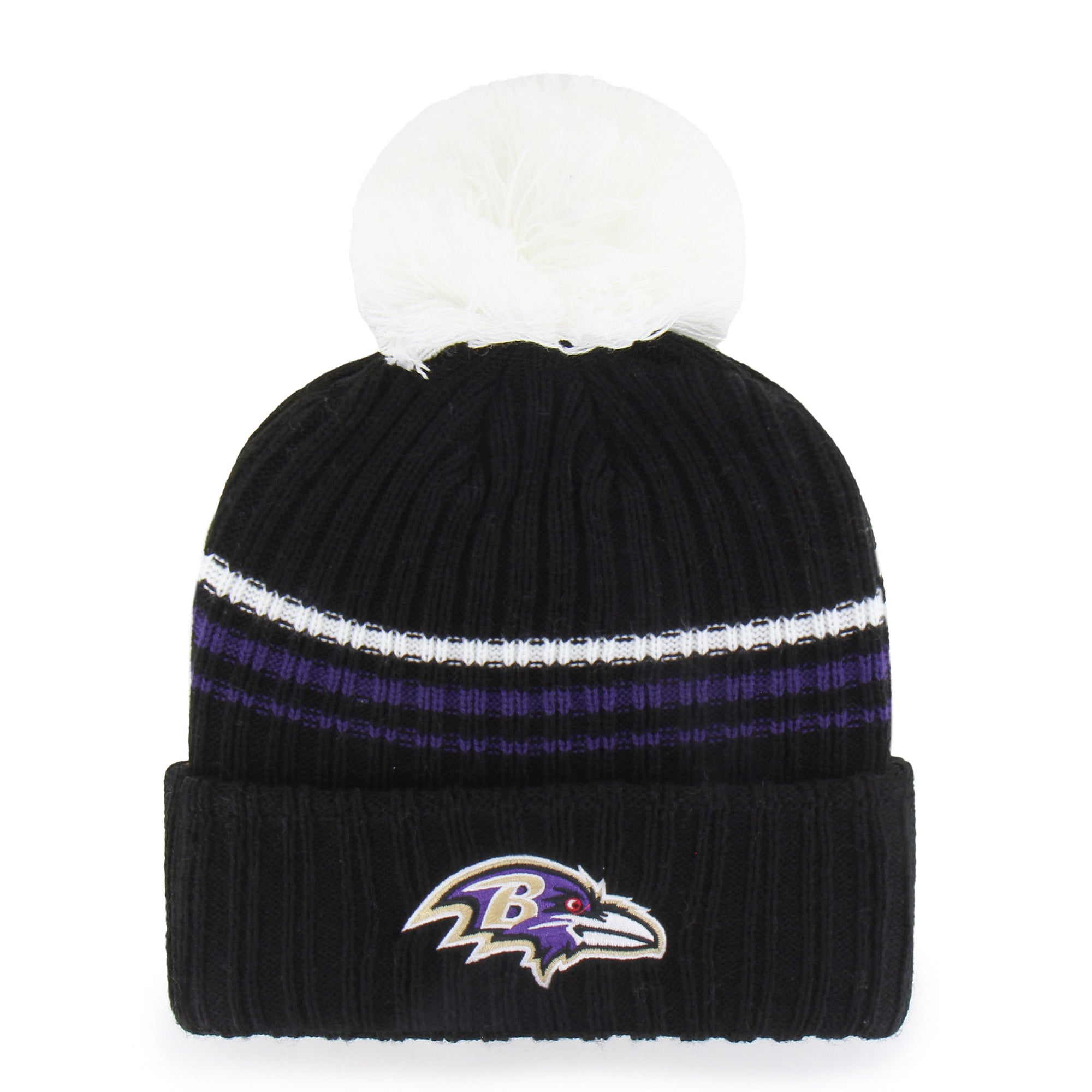 BALTIMORE RAVENS FUZZY SCRIPT '47 WOMEN'S CUFF KNIT