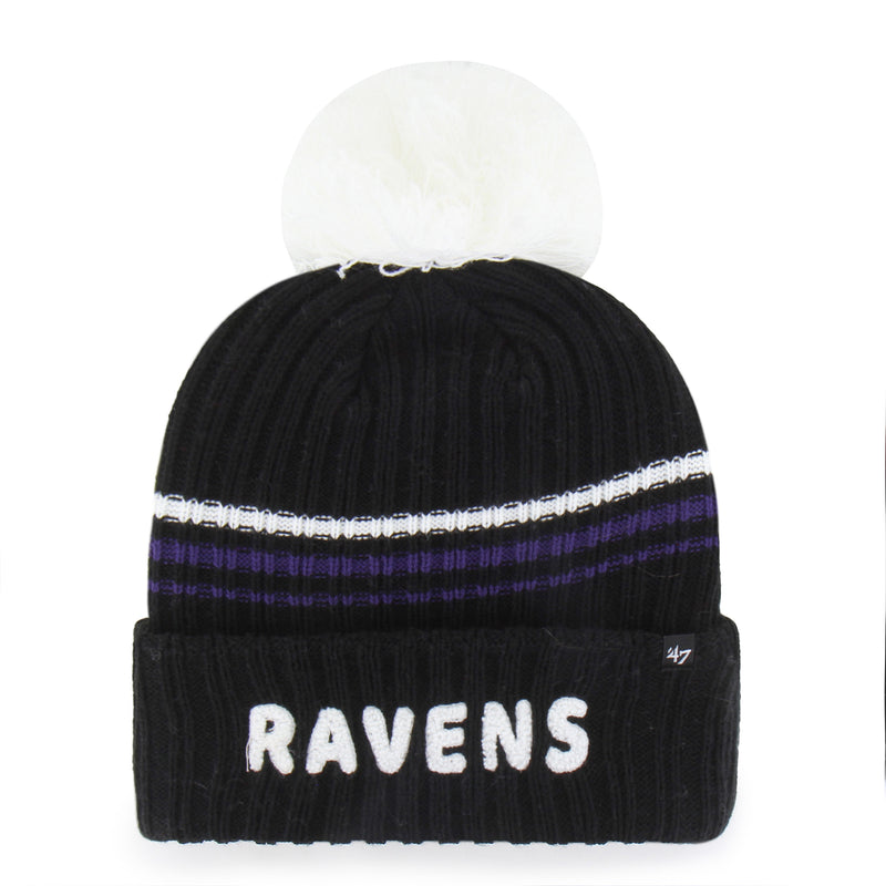 BALTIMORE RAVENS FUZZY SCRIPT '47 WOMEN'S CUFF KNIT