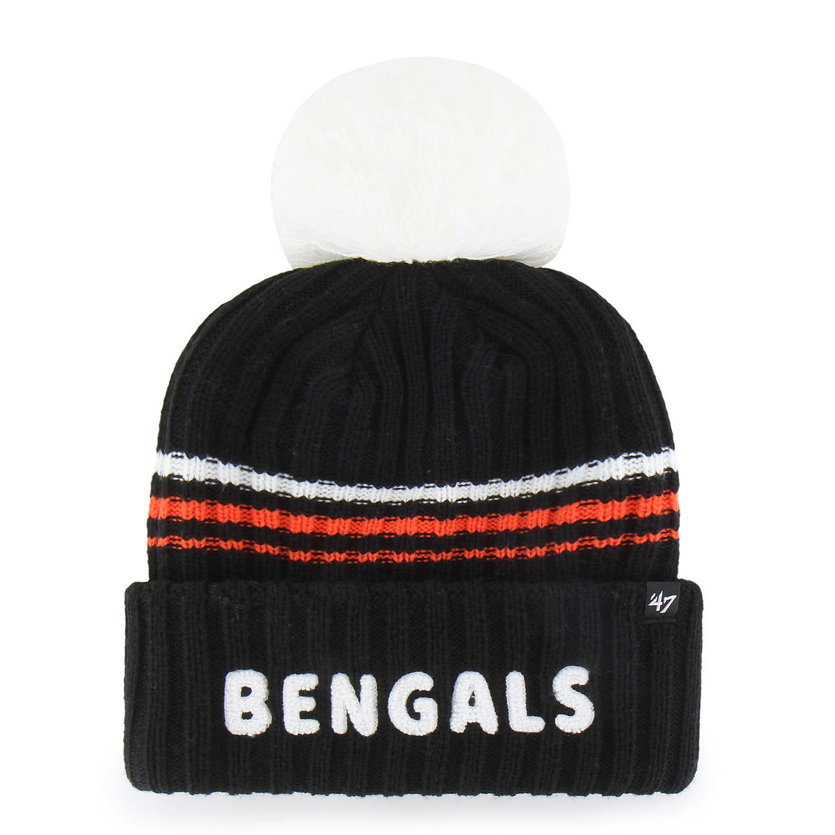 CINCINNATI BENGALS FUZZY SCRIPT '47 WOMEN'S CUFF KNIT