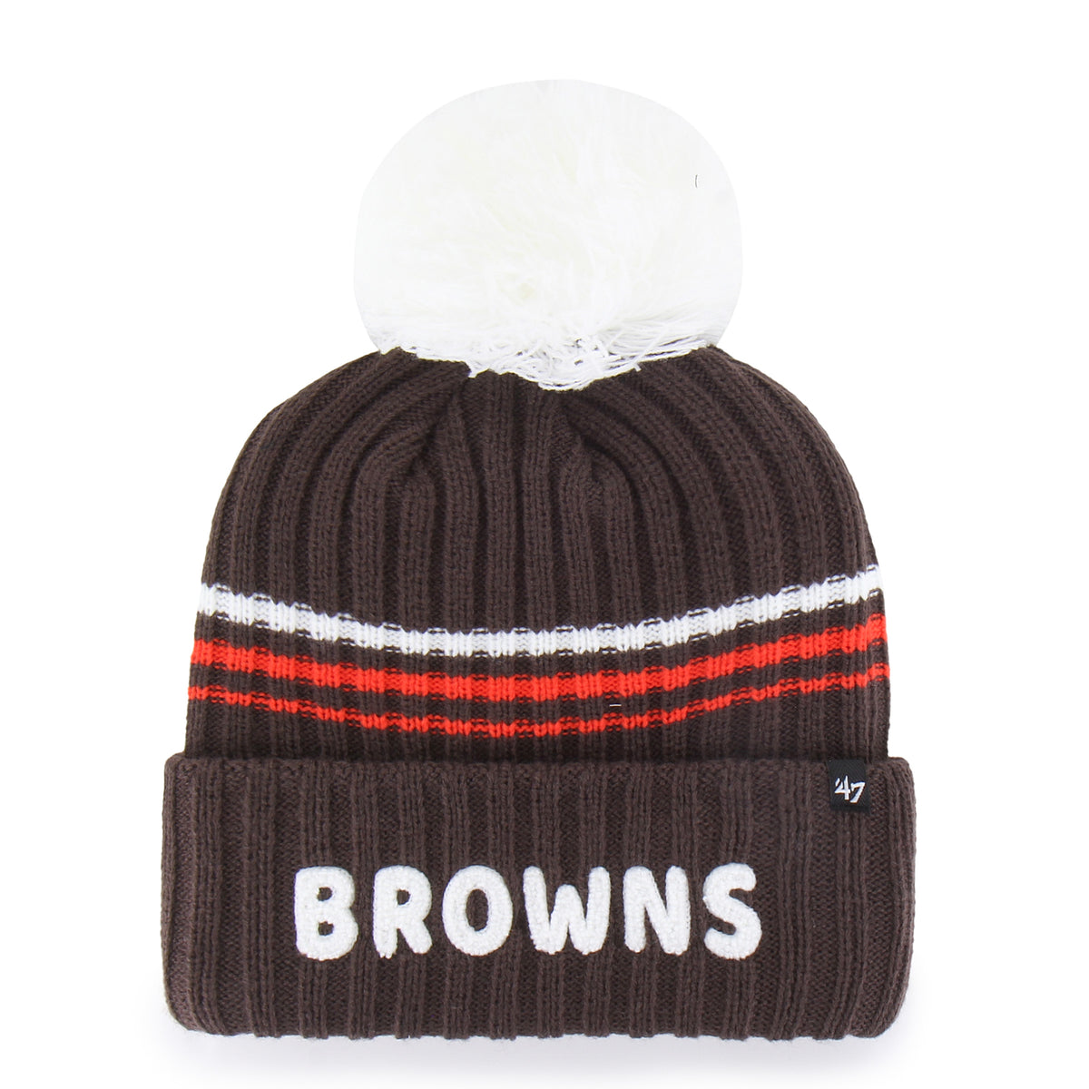 CLEVELAND BROWNS FUZZY SCRIPT '47 WOMEN'S CUFF KNIT