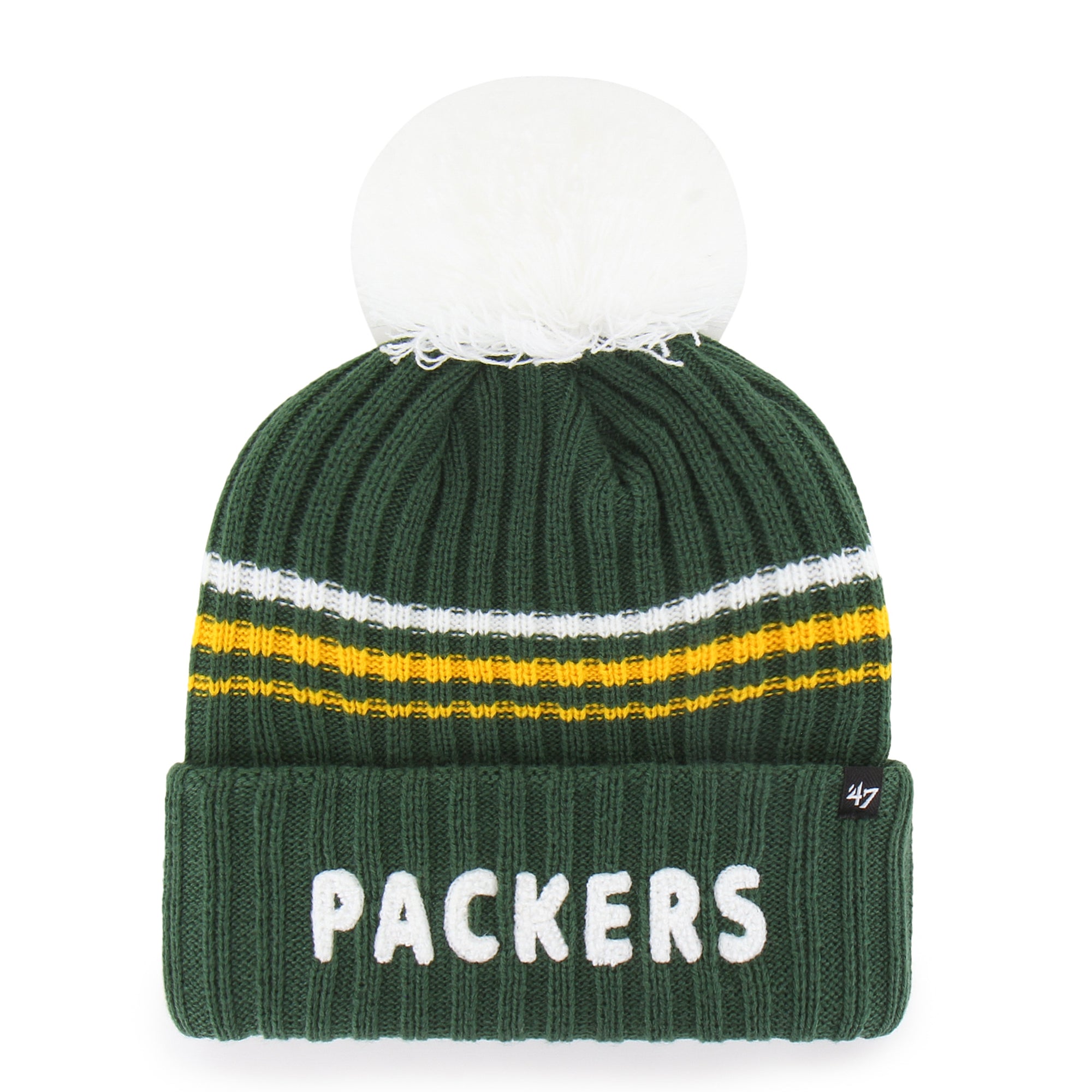 GREEN BAY PACKERS FUZZY SCRIPT '47 WOMEN'S CUFF KNIT