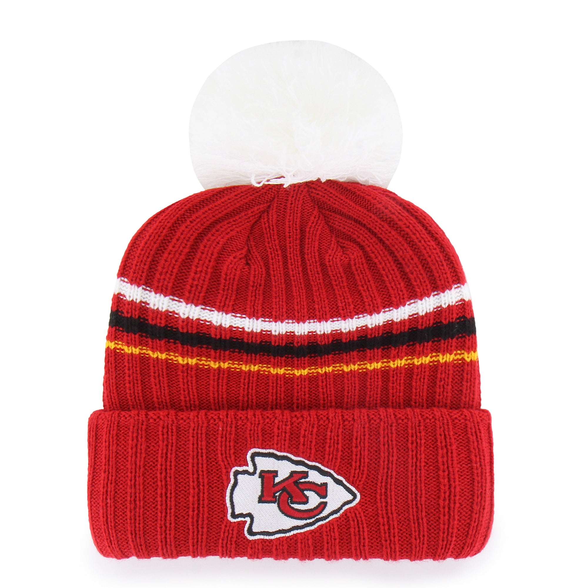 KANSAS CITY CHIEFS FUZZY SCRIPT '47 WOMEN'S CUFF KNIT