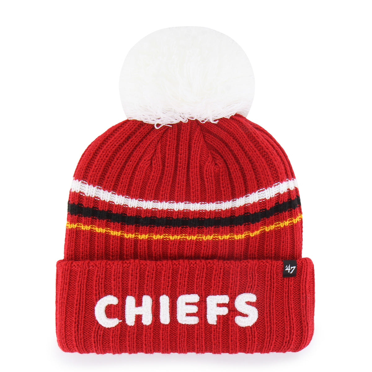 KANSAS CITY CHIEFS FUZZY SCRIPT '47 WOMEN'S CUFF KNIT