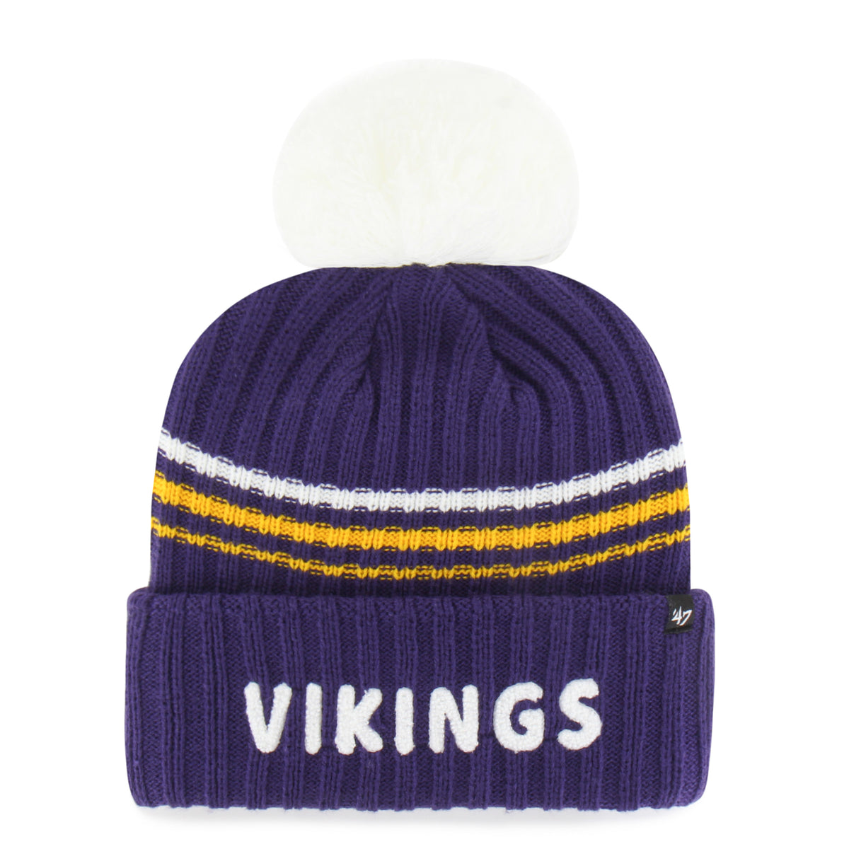 MINNESOTA VIKINGS FUZZY SCRIPT '47 WOMEN'S CUFF KNIT