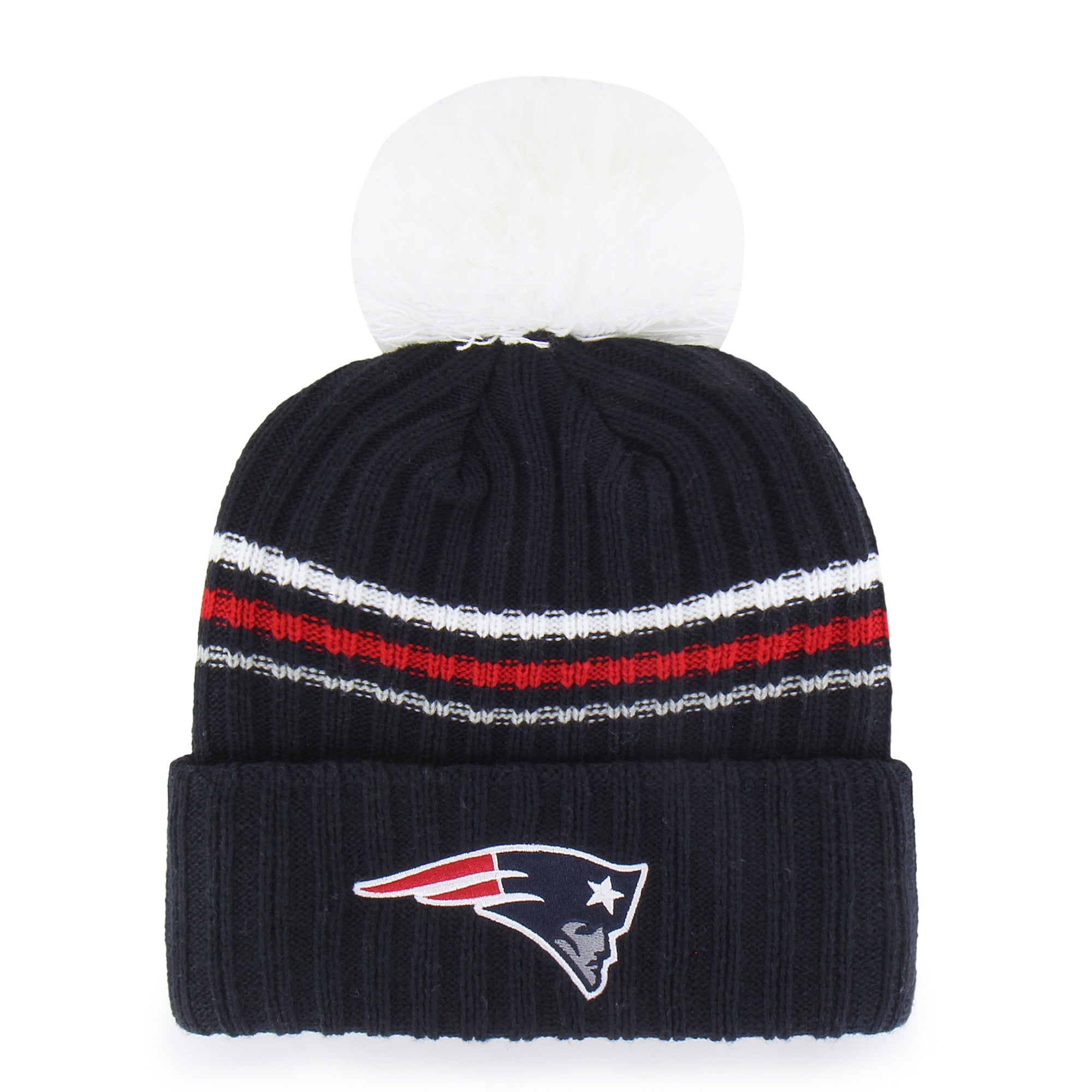 NEW ENGLAND PATRIOTS FUZZY SCRIPT '47 CUFF KNIT WOMEN