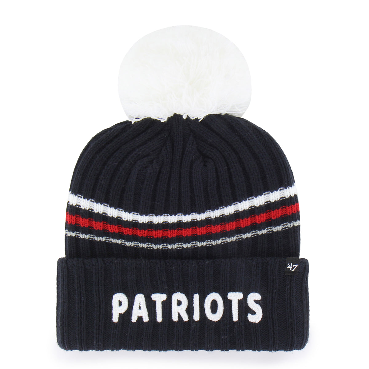 NEW ENGLAND PATRIOTS FUZZY SCRIPT '47 CUFF KNIT WOMEN