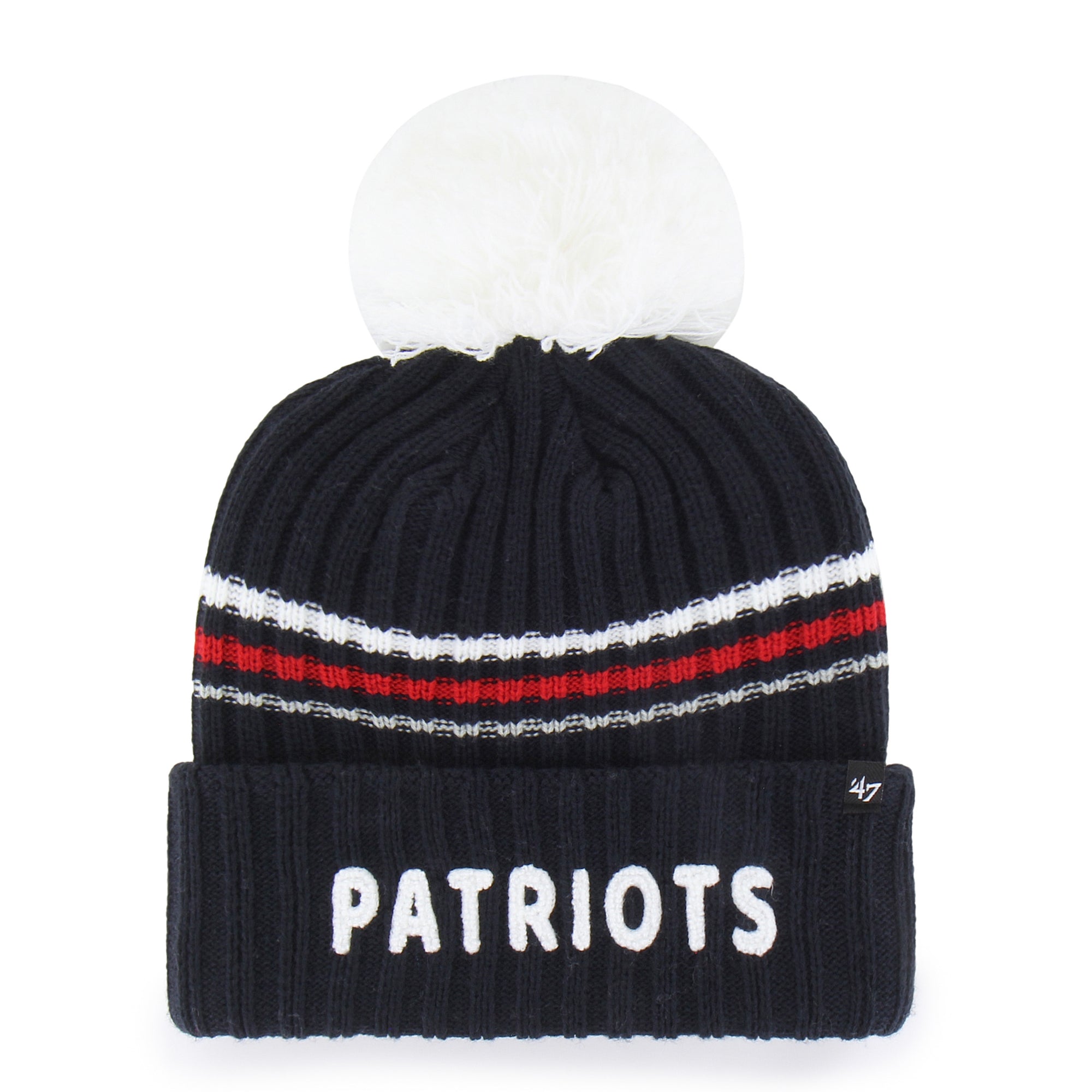NEW ENGLAND PATRIOTS FUZZY SCRIPT '47 CUFF KNIT WOMEN