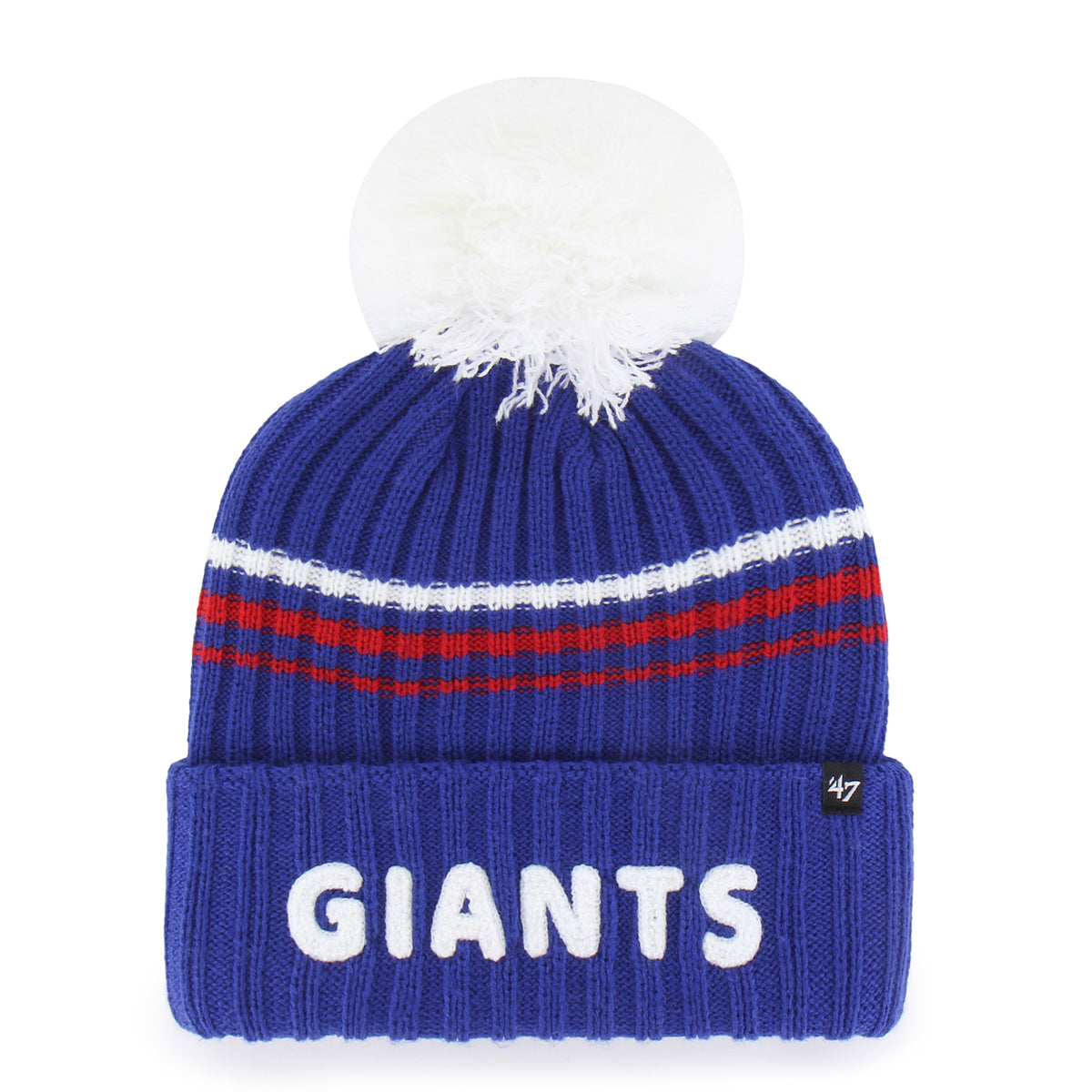 NEW YORK GIANTS FUZZY SCRIPT '47 WOMEN'S CUFF KNIT