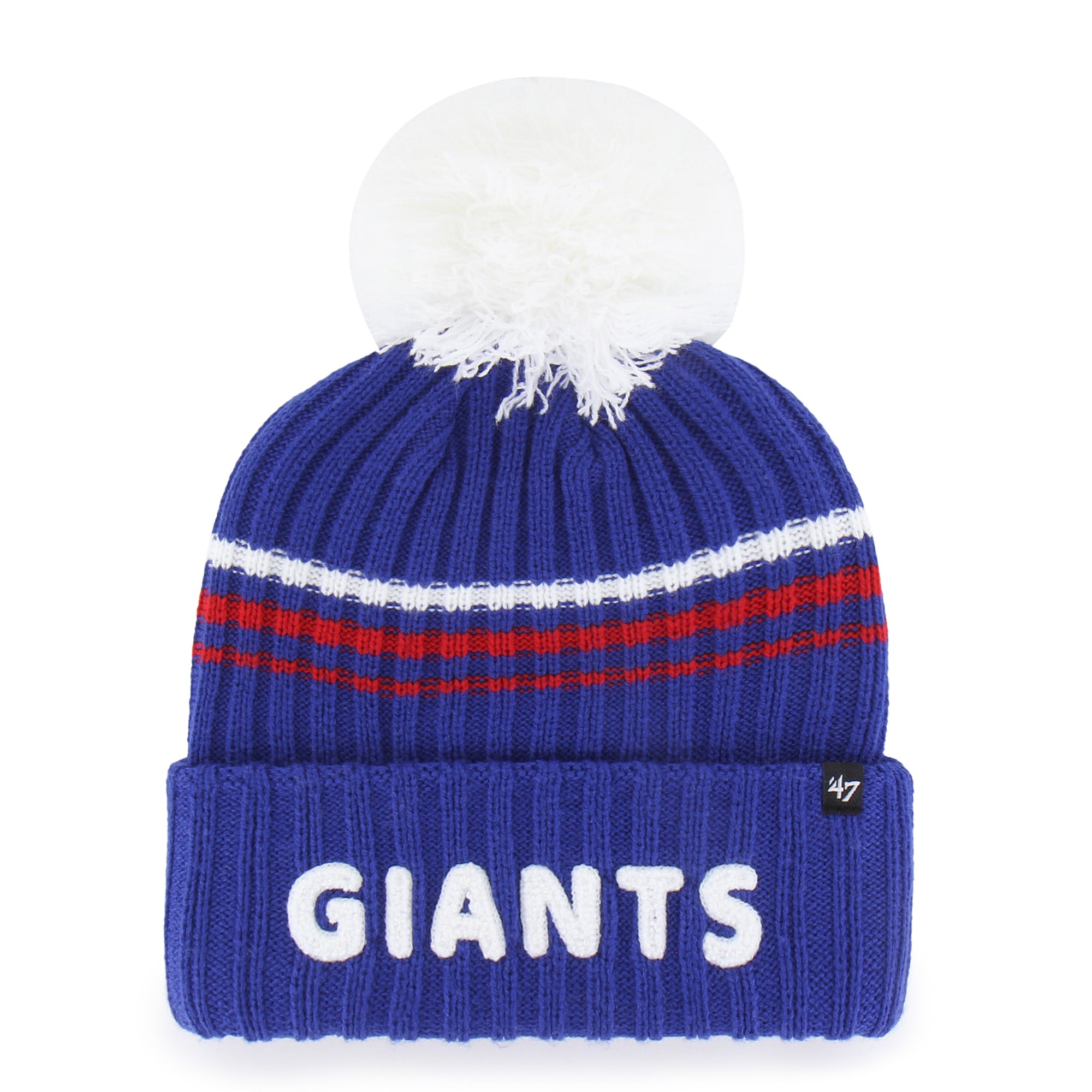 NEW YORK GIANTS FUZZY SCRIPT '47 WOMEN'S CUFF KNIT
