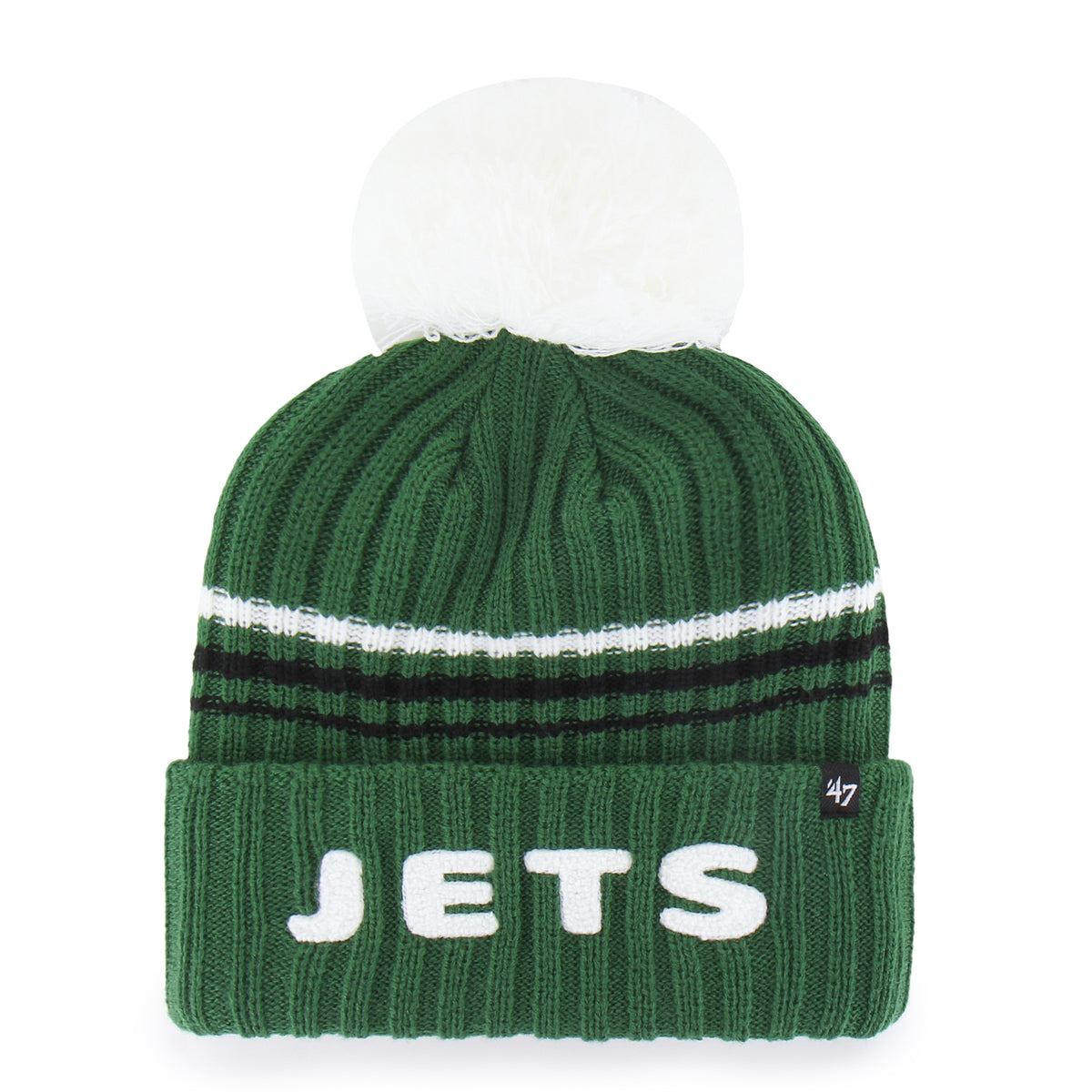 NEW YORK JETS FUZZY SCRIPT '47 WOMEN'S CUFF KNIT