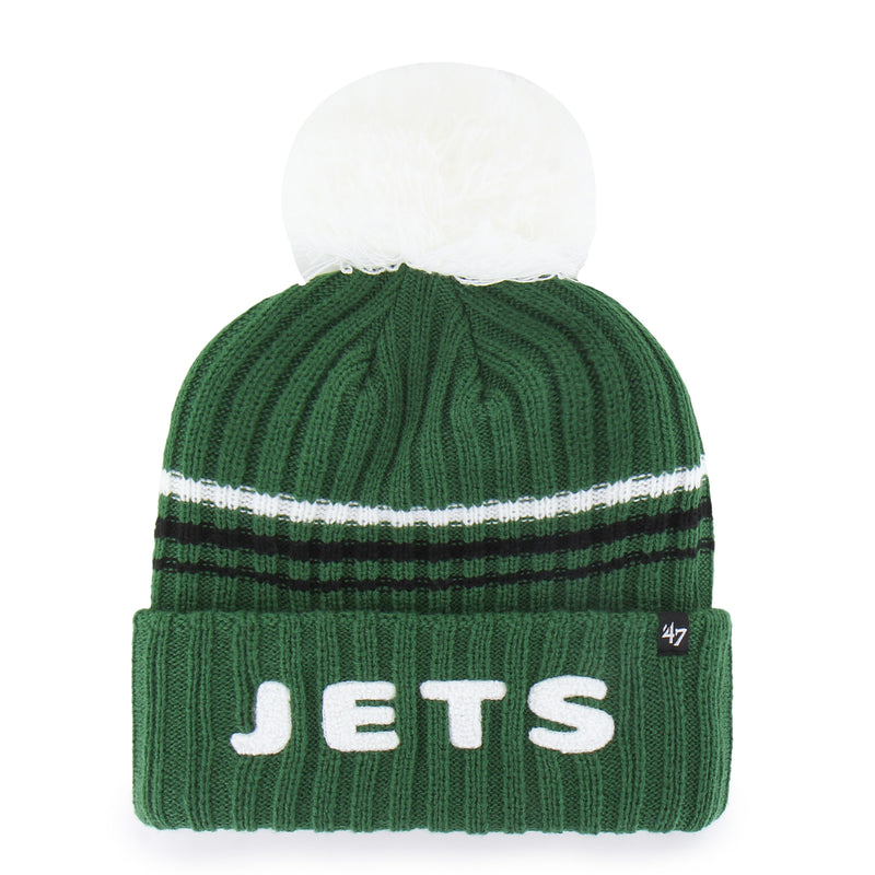 NEW YORK JETS FUZZY SCRIPT '47 WOMEN'S CUFF KNIT