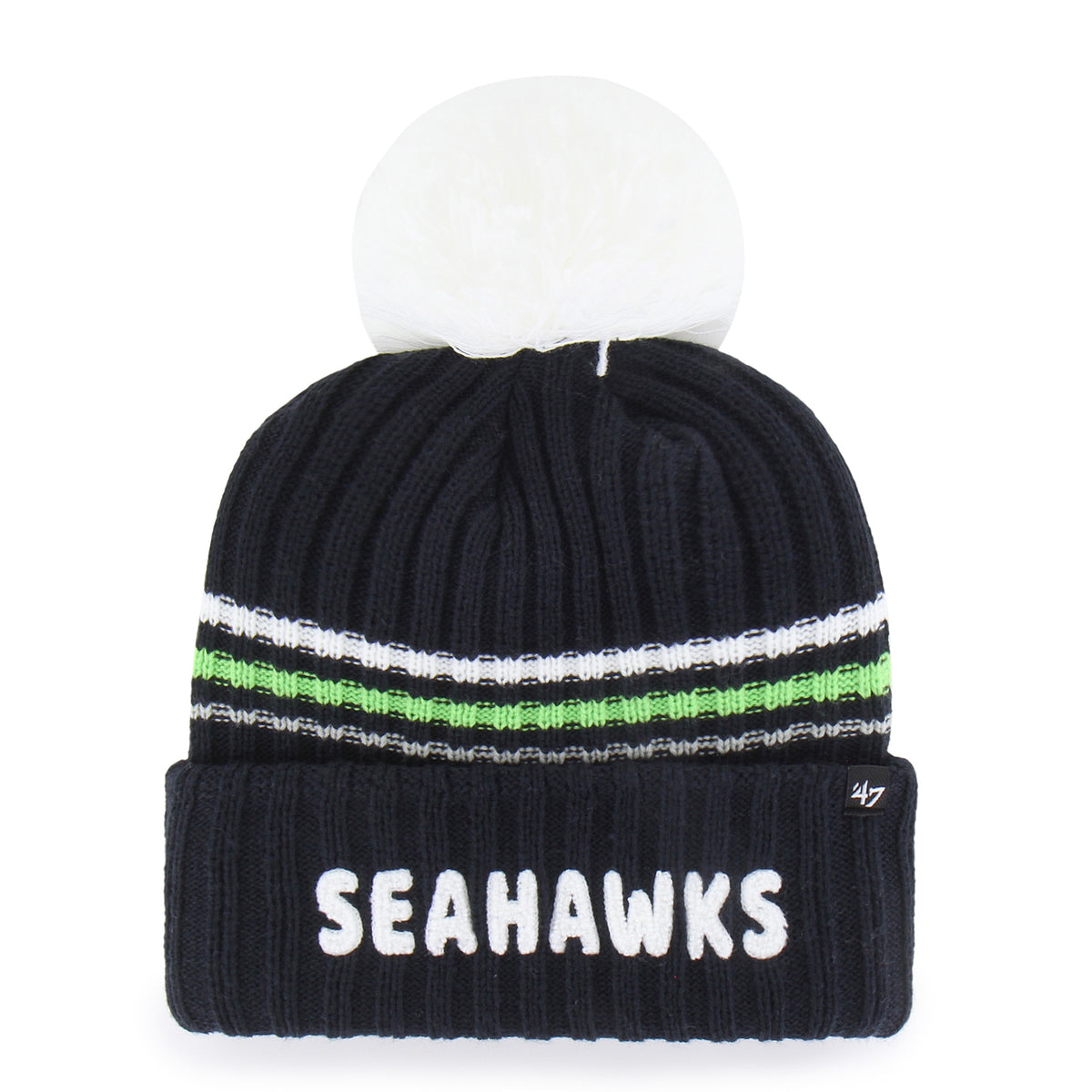 SEATTLE SEAHAWKS FUZZY SCRIPT '47 WOMEN'S CUFF KNIT