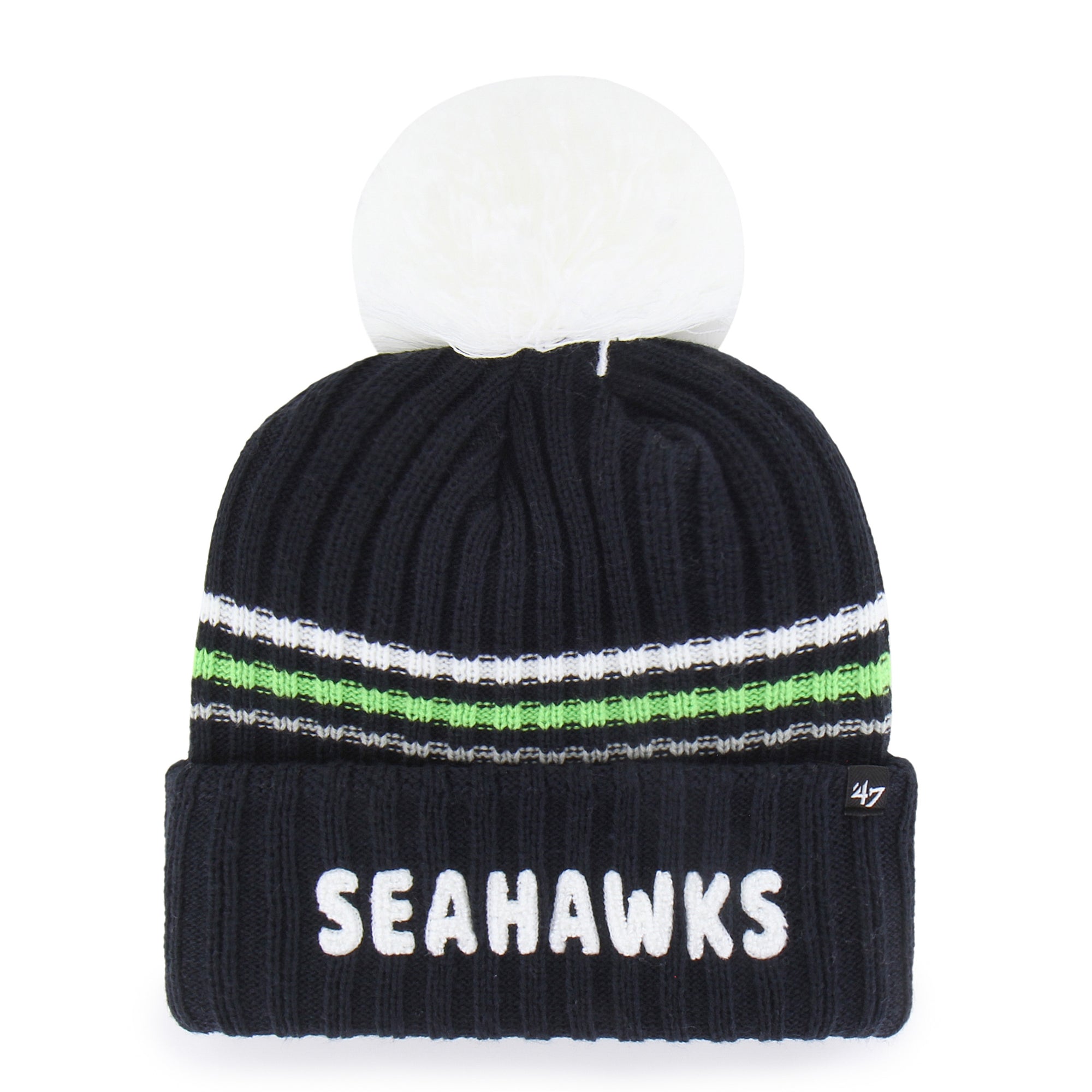 SEATTLE SEAHAWKS FUZZY SCRIPT '47 WOMEN'S CUFF KNIT