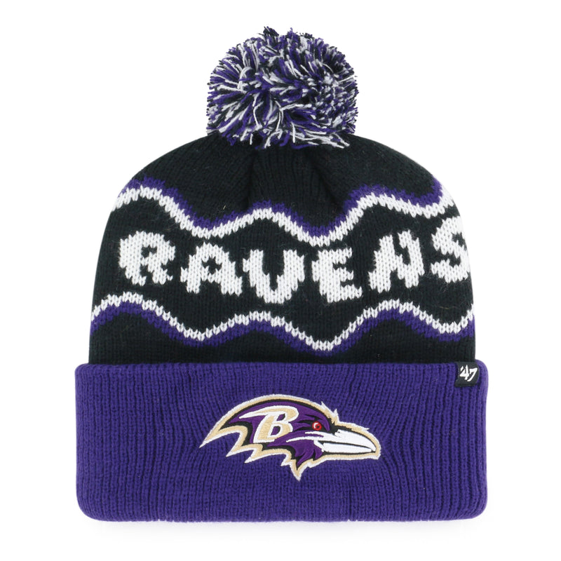 BALTIMORE RAVENS SQUIGGLE SCRIPT '47 KID'S CUFF KNIT