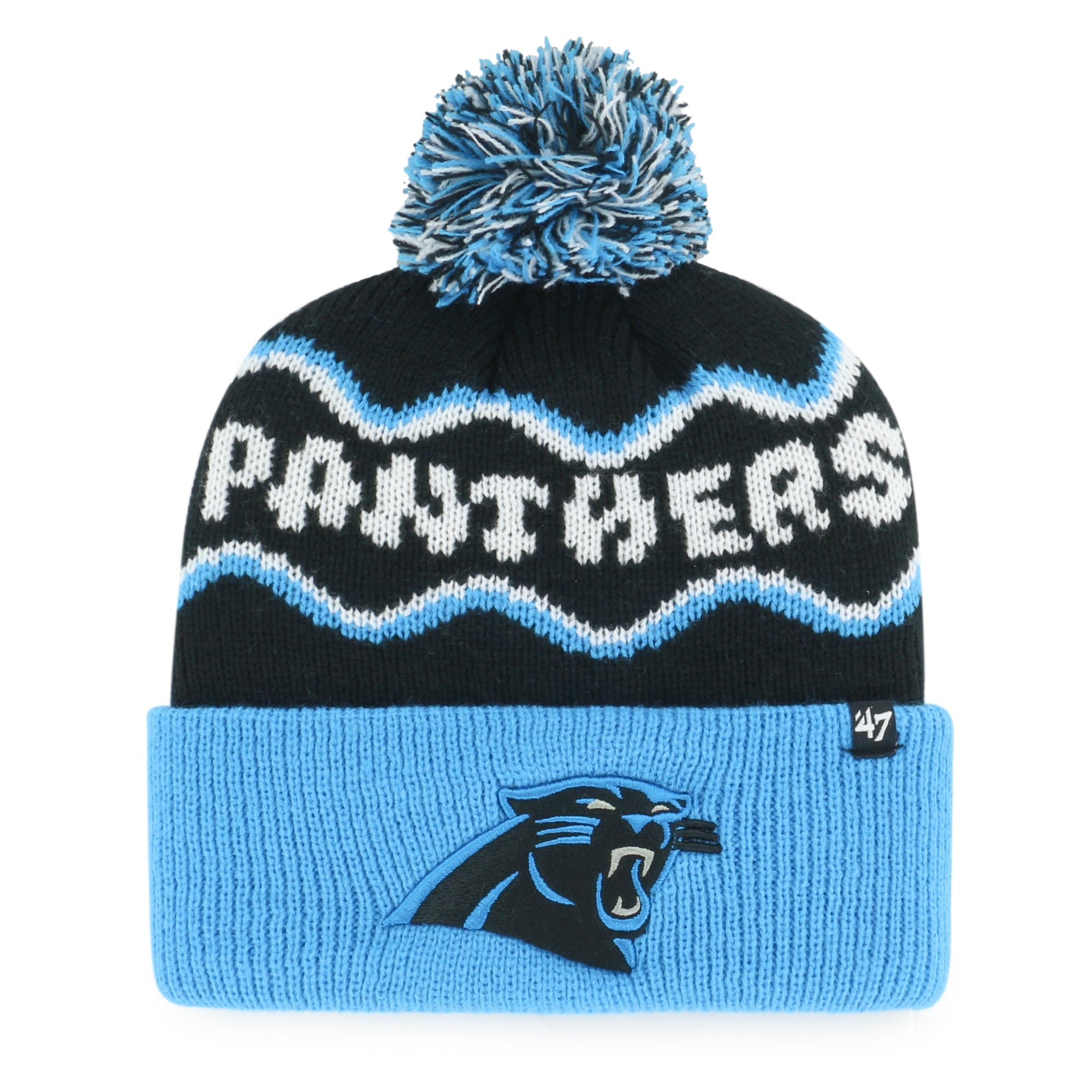 CAROLINA PANTHERS SQUIGGLE SCRIPT '47 KID'S CUFF KNIT