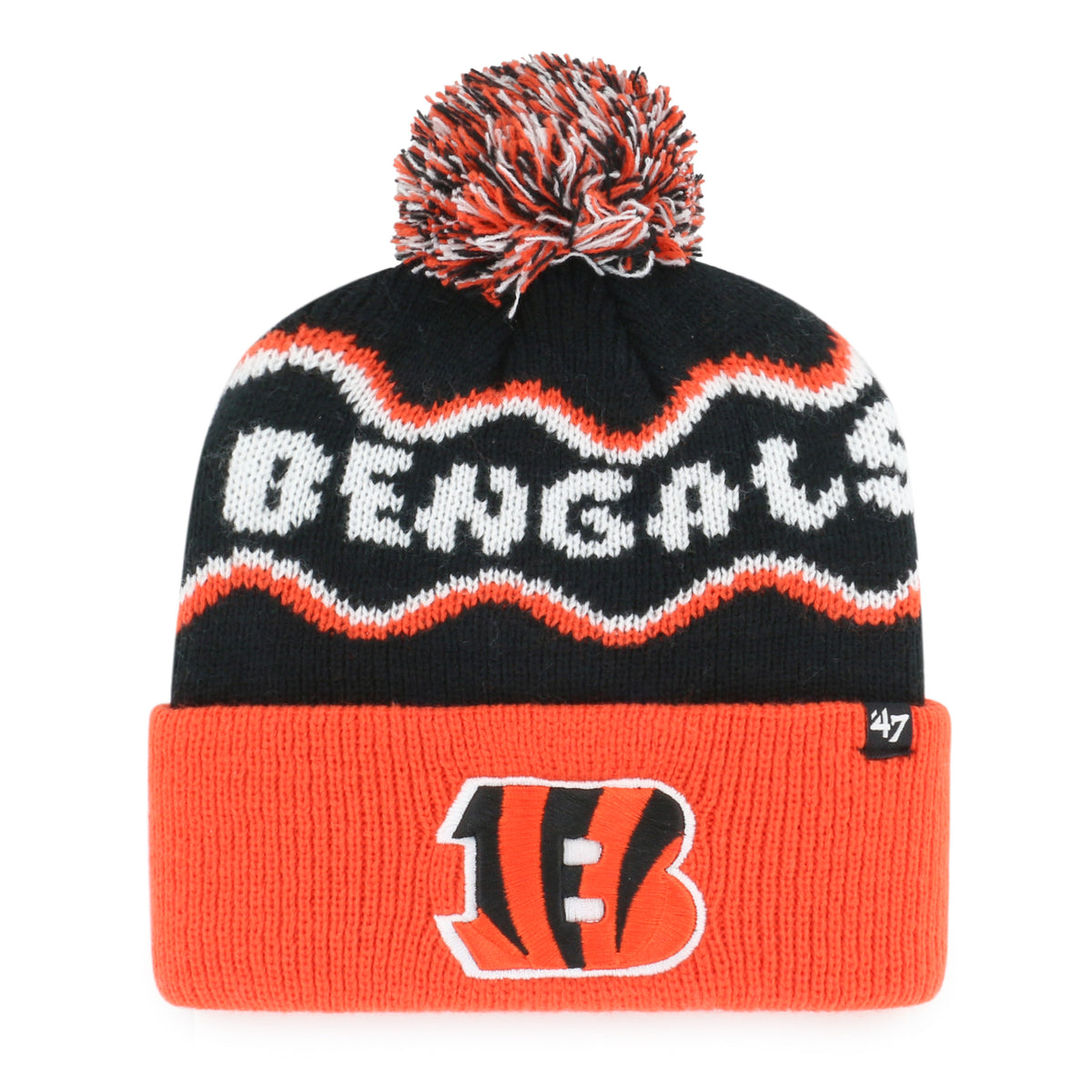 CINCINNATI BENGALS SQUIGGLE SCRIPT '47 KID'S CUFF KNIT