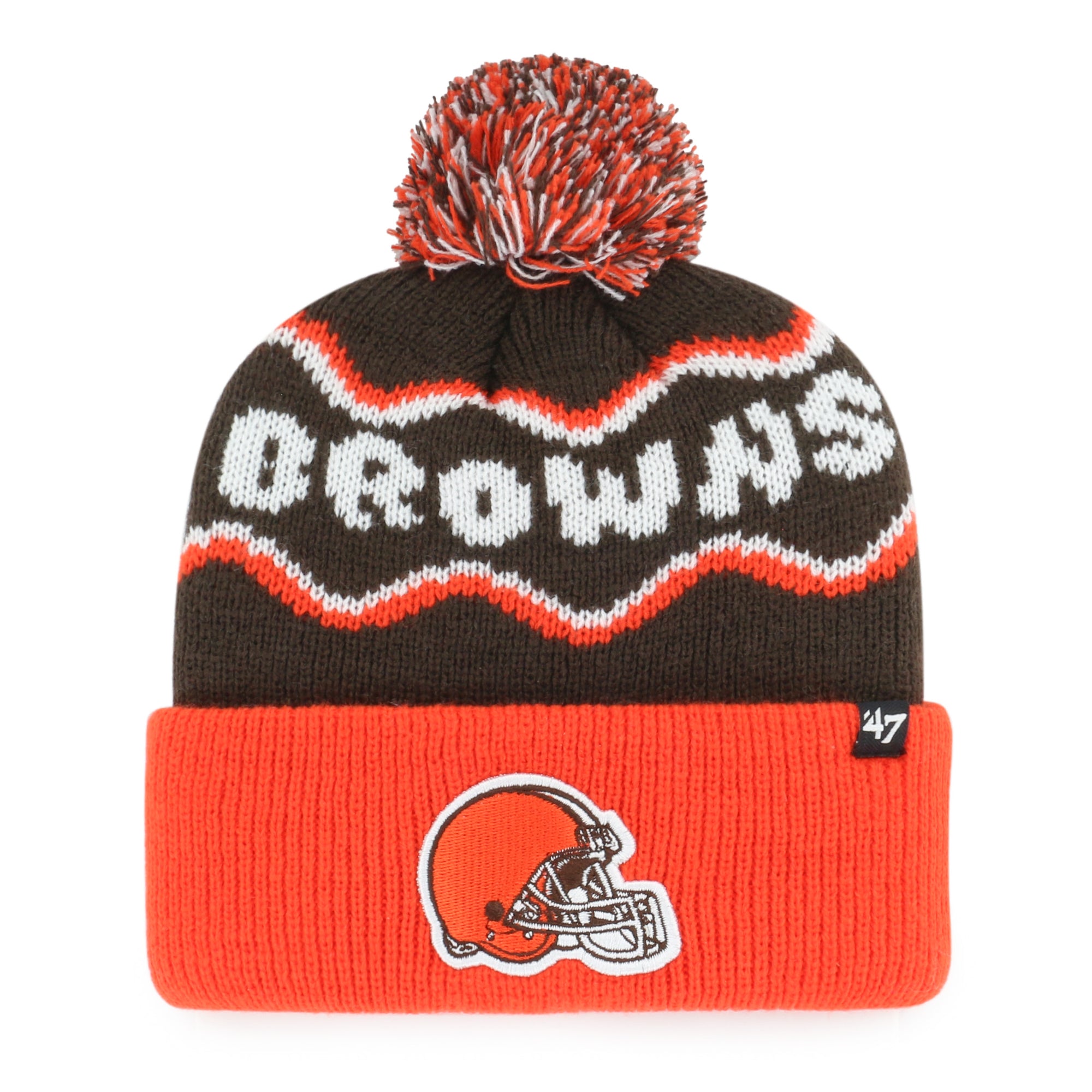 CLEVELAND BROWNS SQUIGGLE SCRIPT '47 KID'S CUFF KNIT