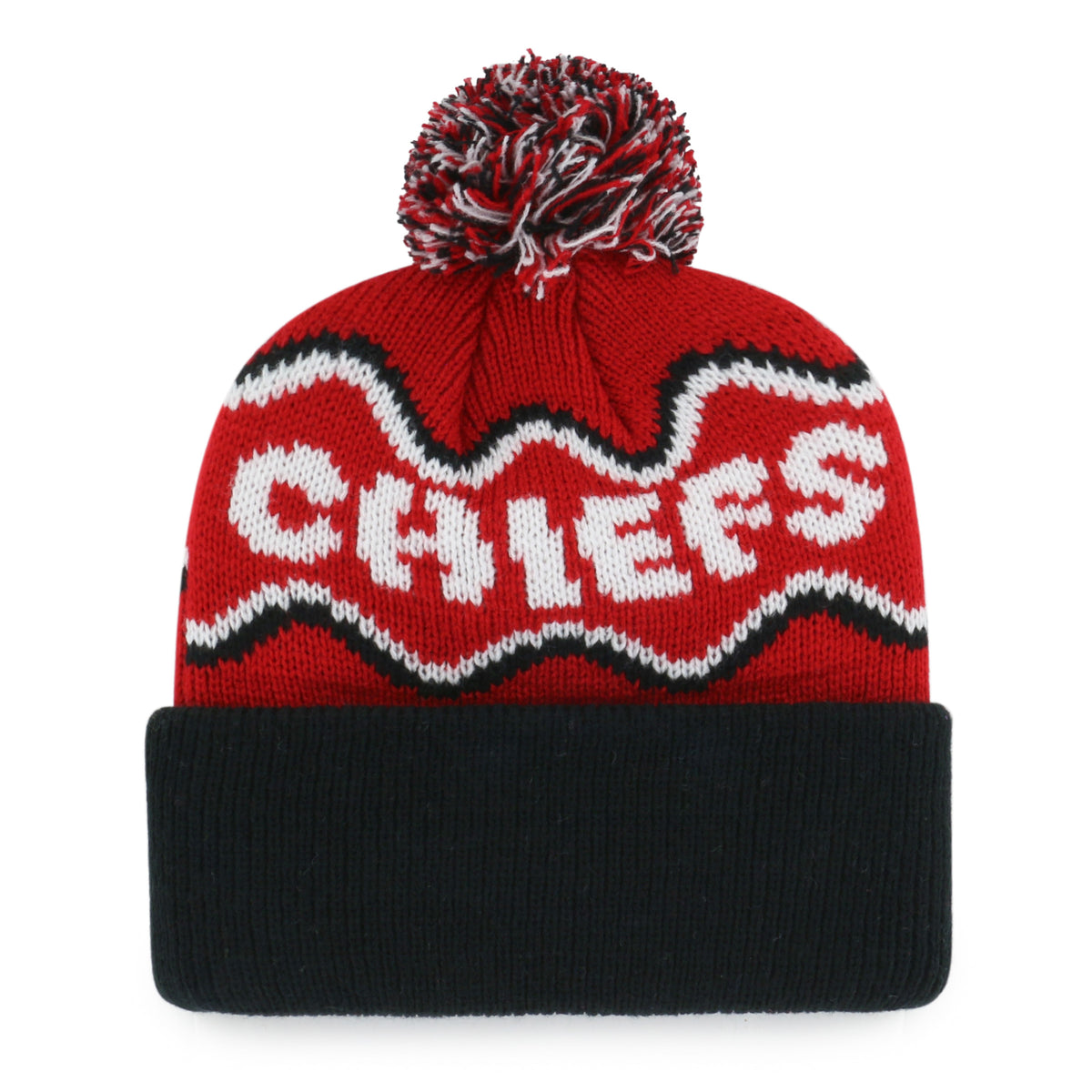 KANSAS CITY CHIEFS SQUIGGLE SCRIPT '47 KID'S CUFF KNIT