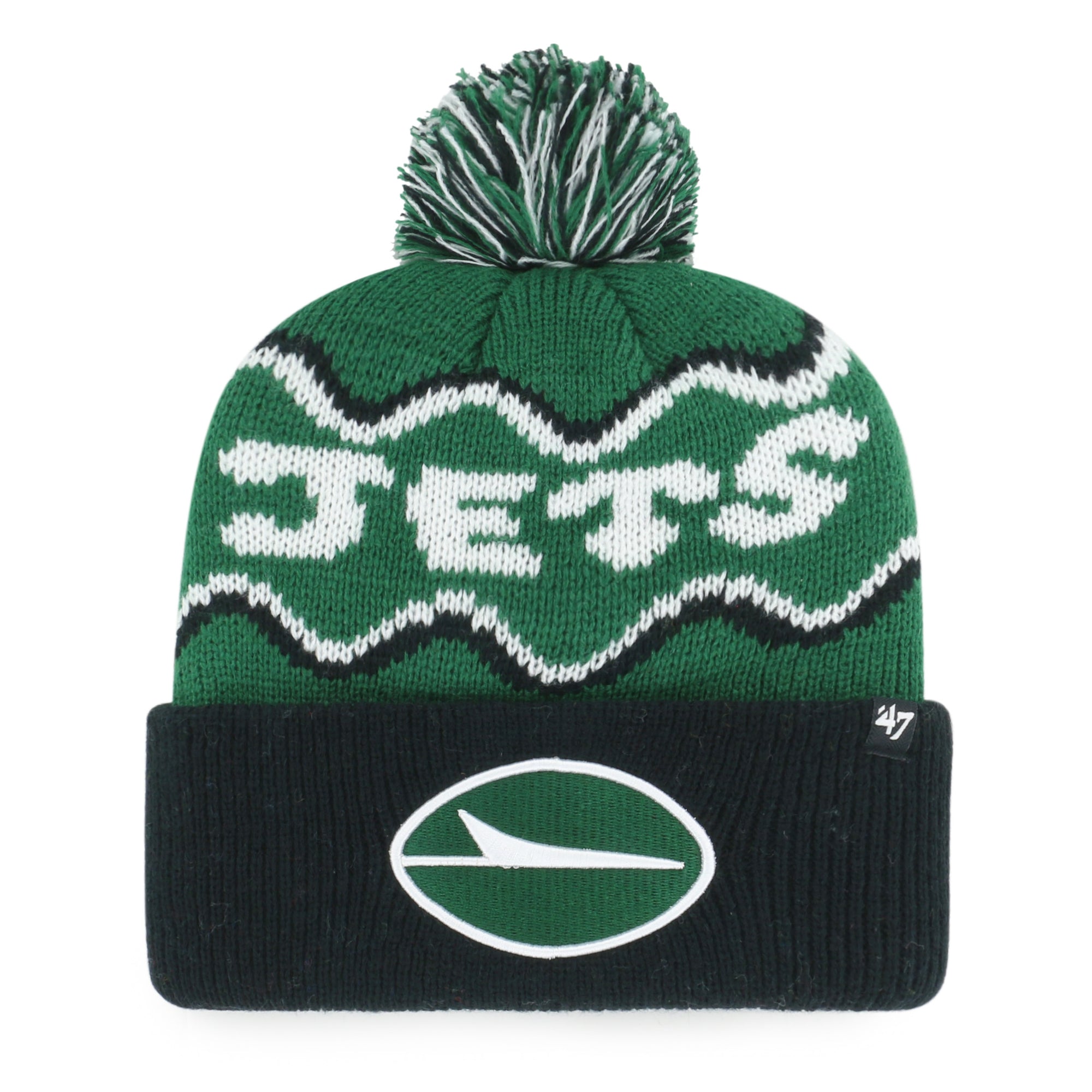NEW YORK JETS SQUIGGLE SCRIPT '47 KID'S CUFF KNIT