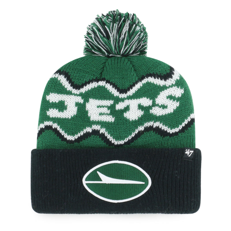 NEW YORK JETS SQUIGGLE SCRIPT '47 KID'S CUFF KNIT