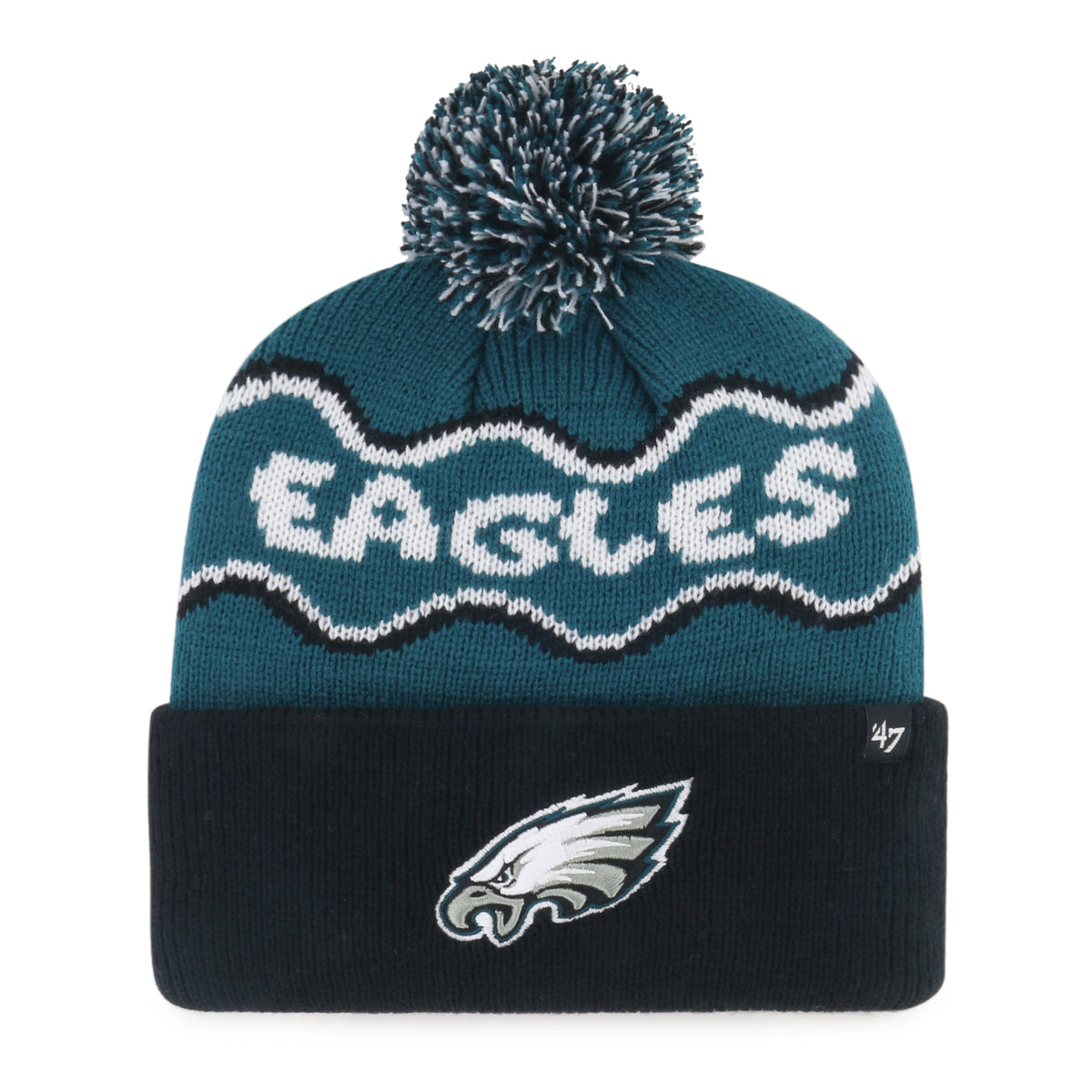 PHILADELPHIA EAGLES SQUIGGLE SCRIPT '47 KID'S CUFF KNIT