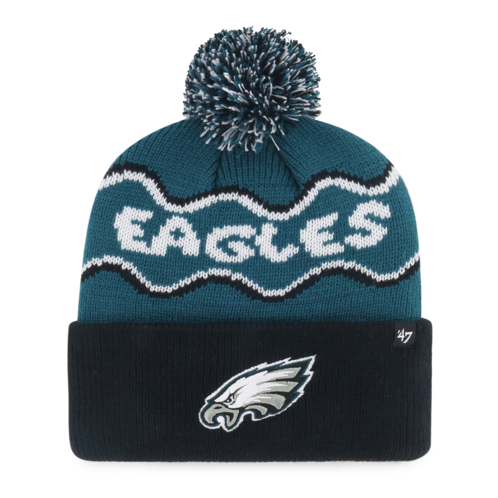 PHILADELPHIA EAGLES SQUIGGLE SCRIPT '47 KID'S CUFF KNIT