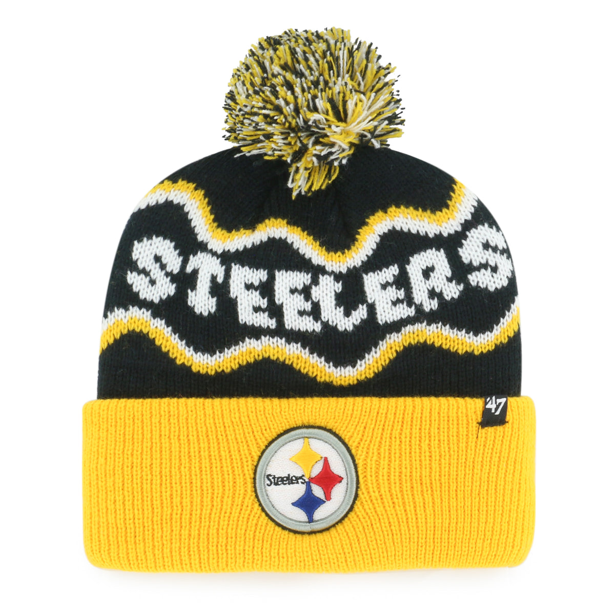 PITTSBURGH STEELERS SQUIGGLE SCRIPT '47 KID'S CUFF KNIT