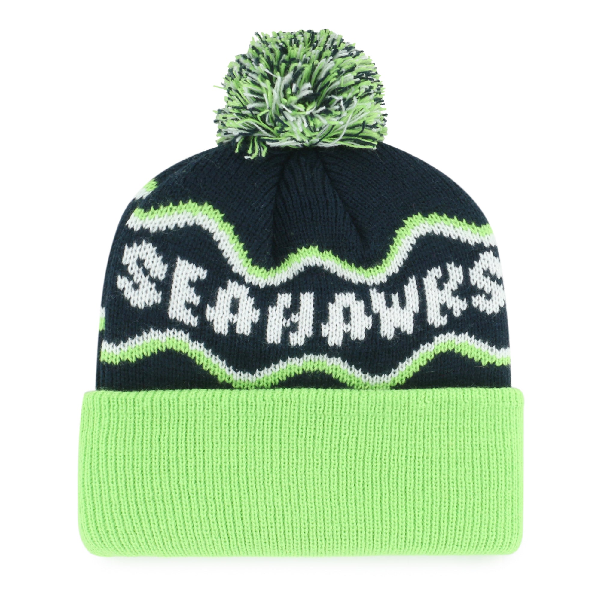 SEATTLE SEAHAWKS SQUIGGLE SCRIPT '47 KID'S CUFF KNIT
