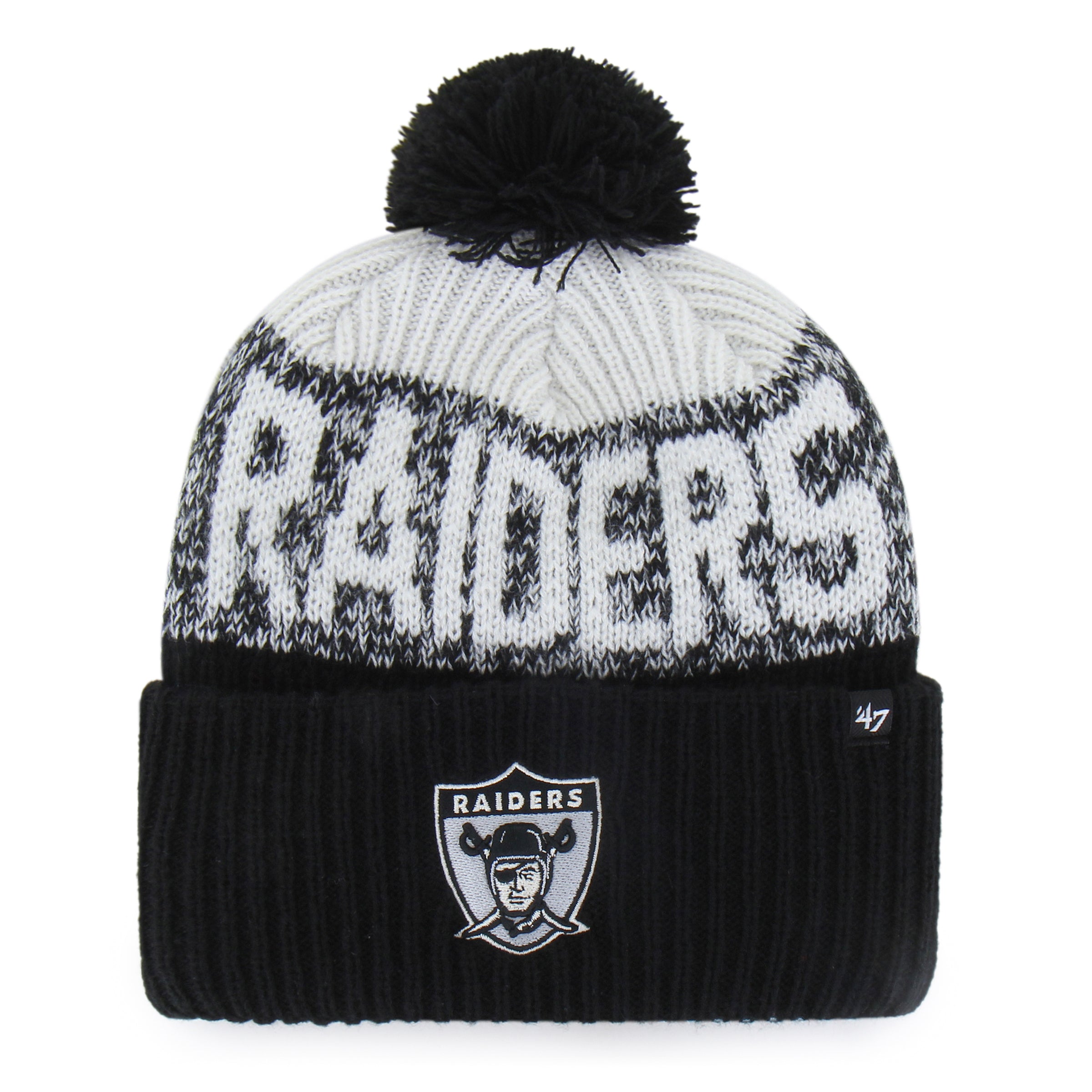 Las Vegas Raiders Historic Bone Chill '47 Cuff Knit - Black