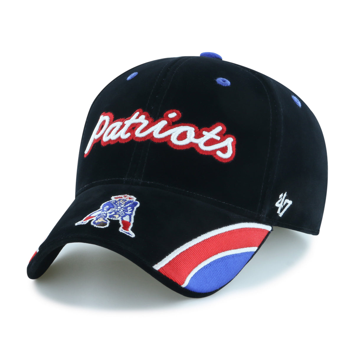 NEW ENGLAND PATRIOTS HISTORIC VELVET DENIM SCRIPT '47 WOMEN'S MVP