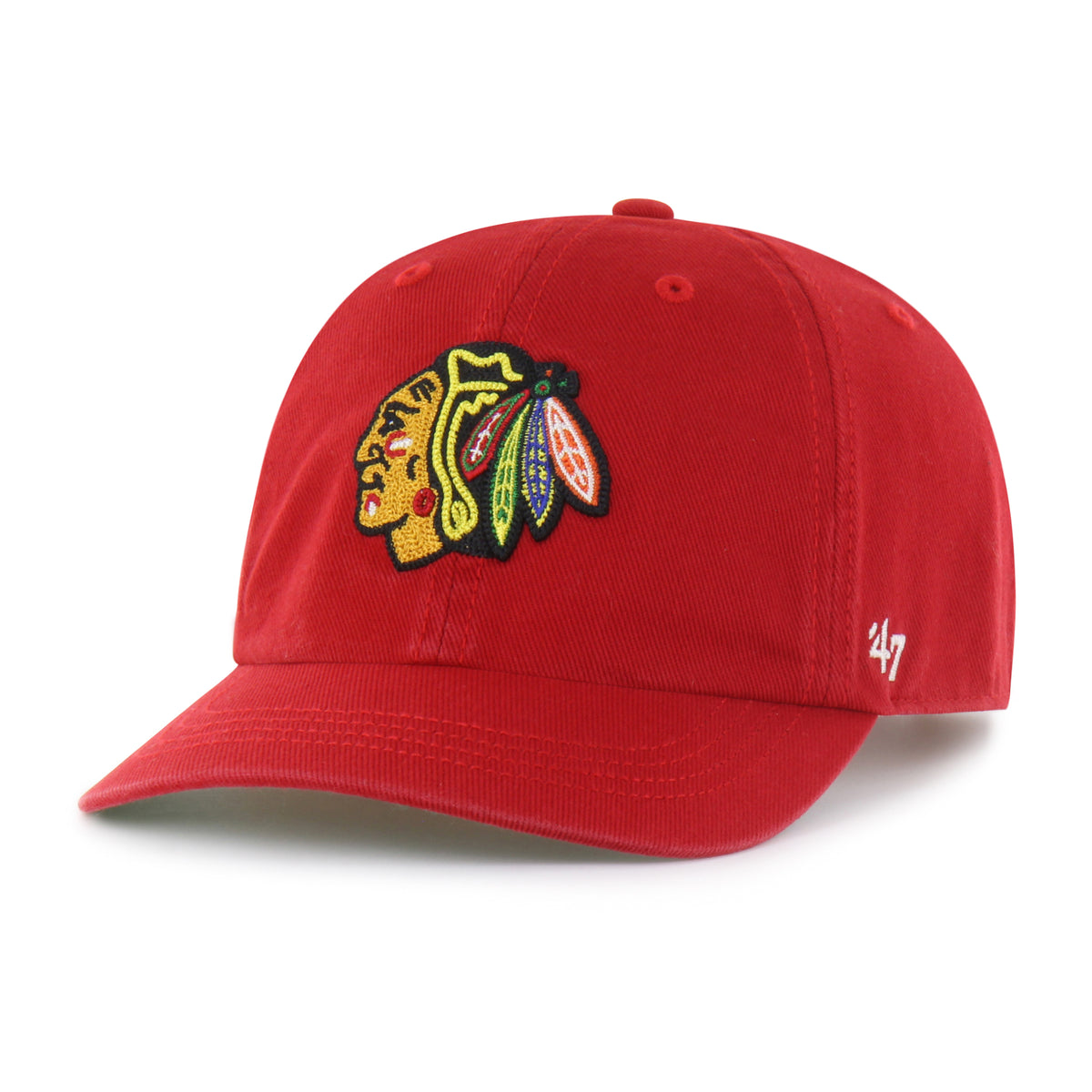CHICAGO BLACKHAWKS CHAIN SIDE STITCH '47 CLEAN UP SHORT VISOR