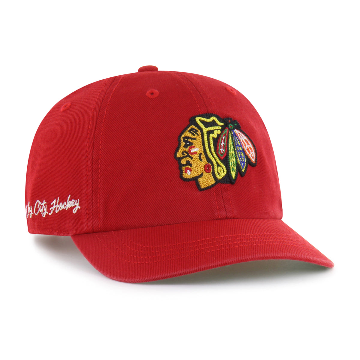 CHICAGO BLACKHAWKS CHAIN SIDE STITCH '47 CLEAN UP SHORT VISOR