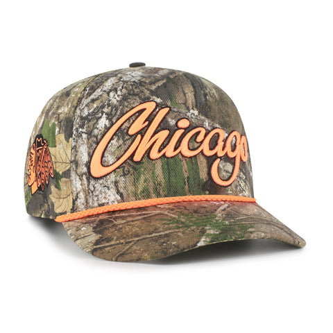 CHICAGO BLACKHAWKS OVERHAND SCRIPT REALTREE '47 HITCH