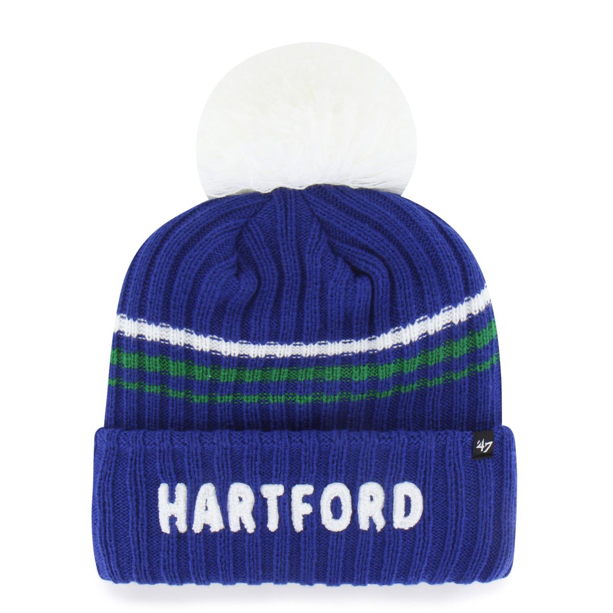 HARTFORD WHALERS VINTAGE FUZZY SCRIPT '47 CUFF KNIT