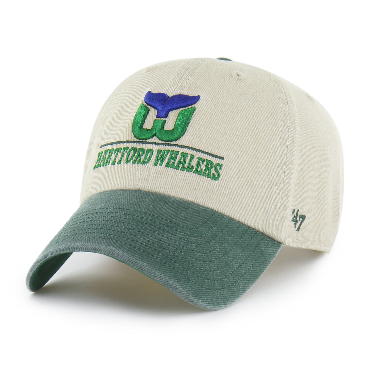 HARTFORD WHALERS VINTAGE LOGO LINE TWO TONE '47 CLEAN UP