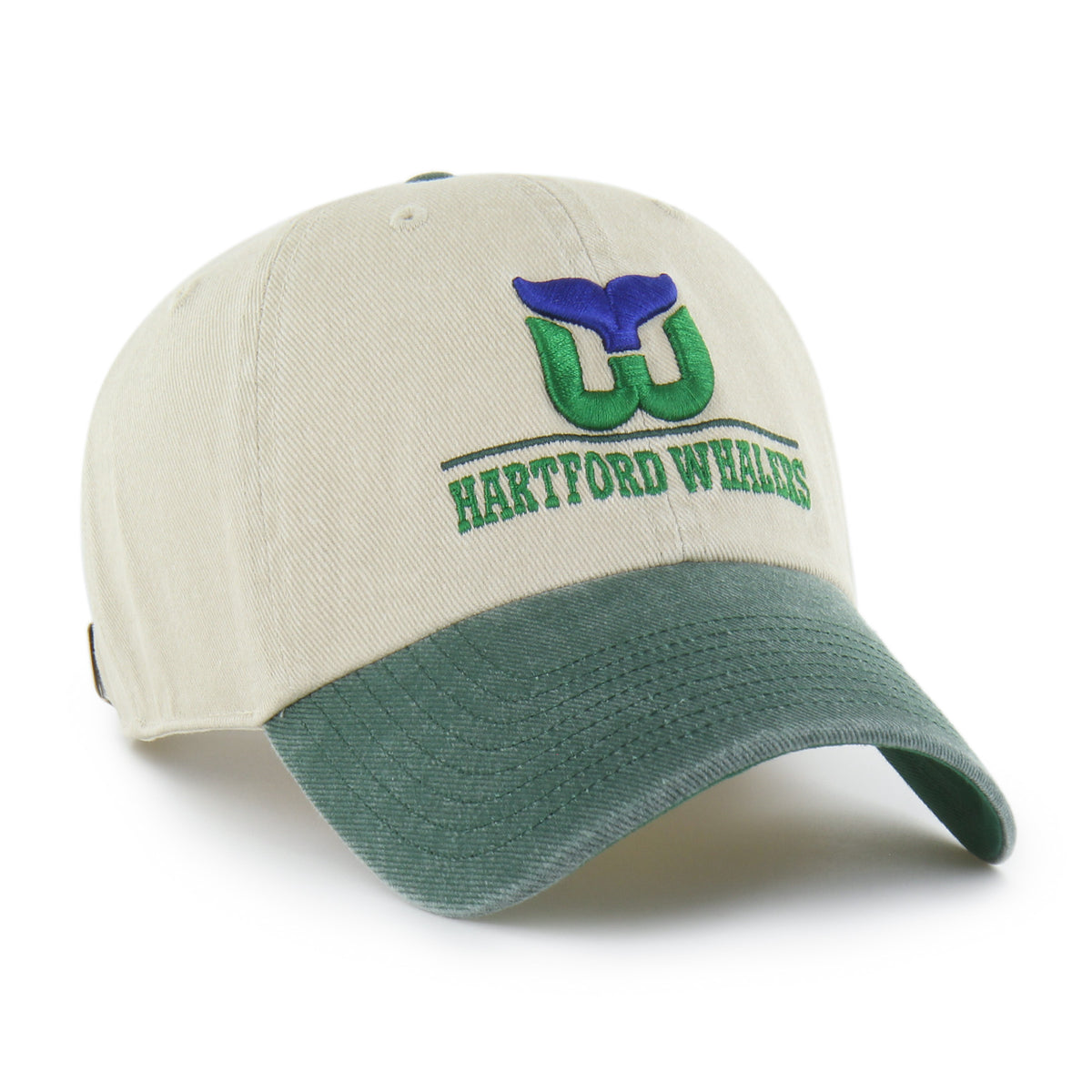 HARTFORD WHALERS VINTAGE LOGO LINE TWO TONE '47 CLEAN UP