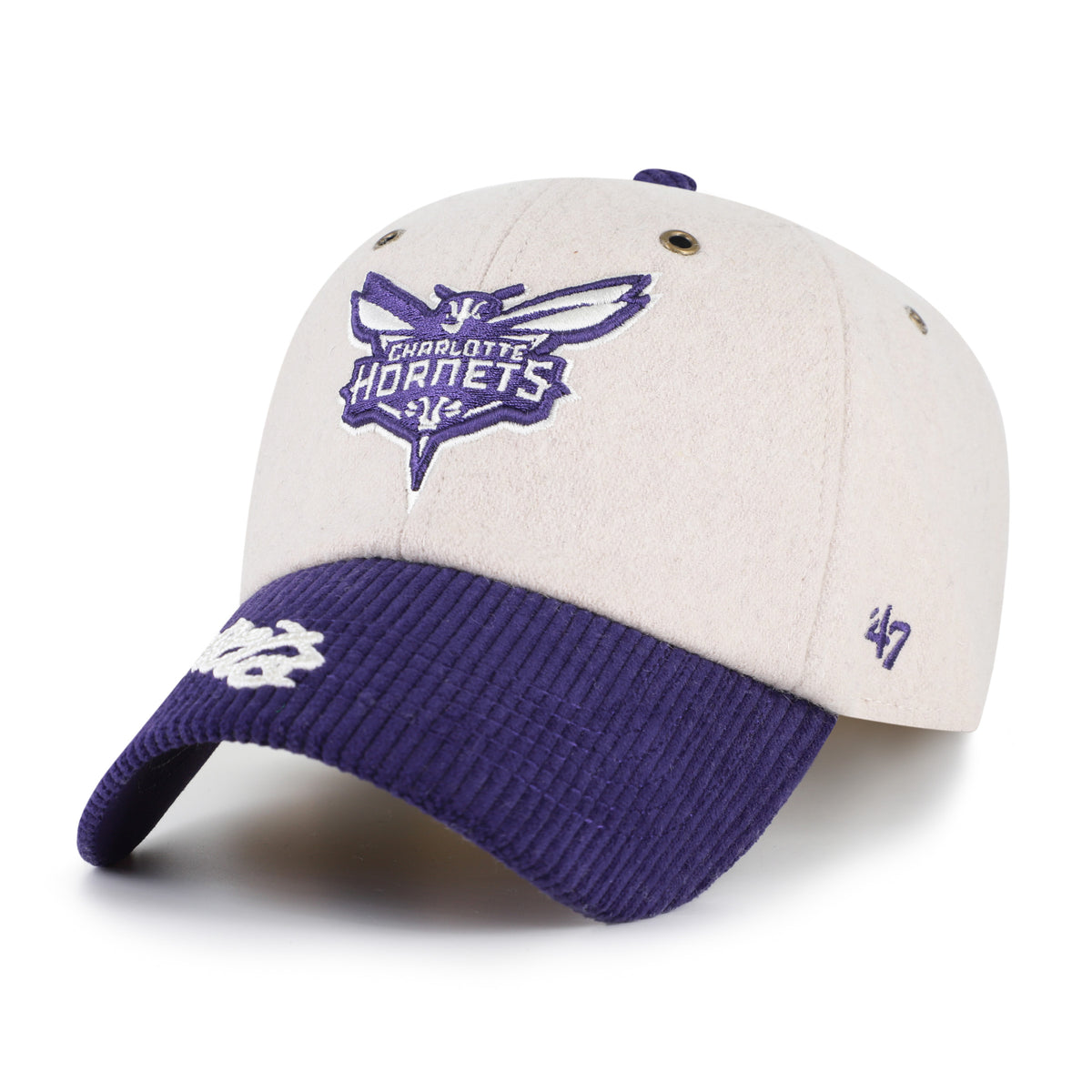 CHARLOTTE HORNETS ROPE SCRIPT TWO TONE '47 CLEAN UP
